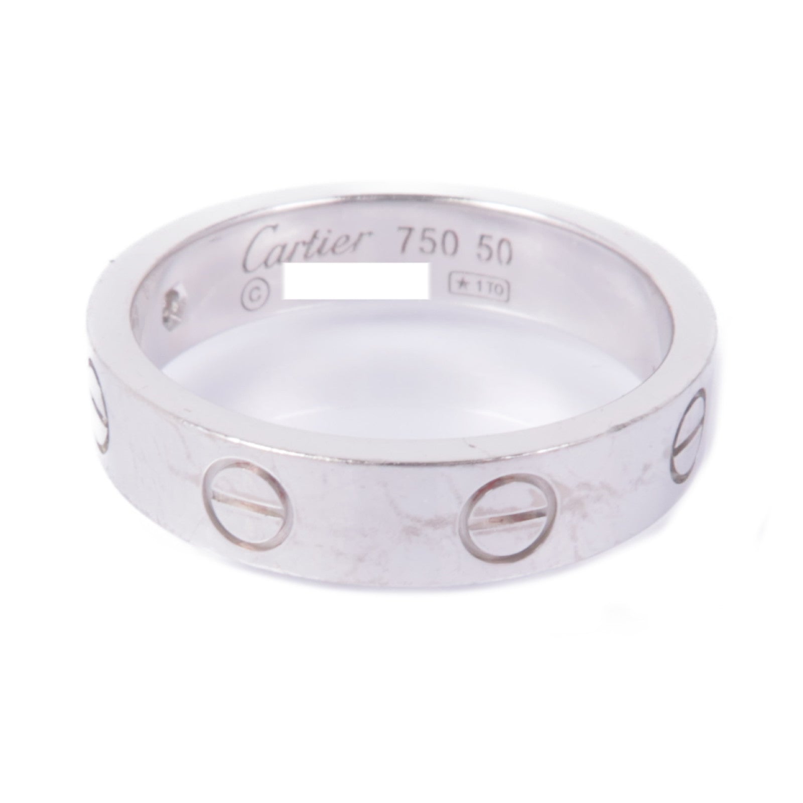 CARTIER 18K白金Mini Love Ring 1P Diamond鑽石戒指Cartier#50/US#5.25