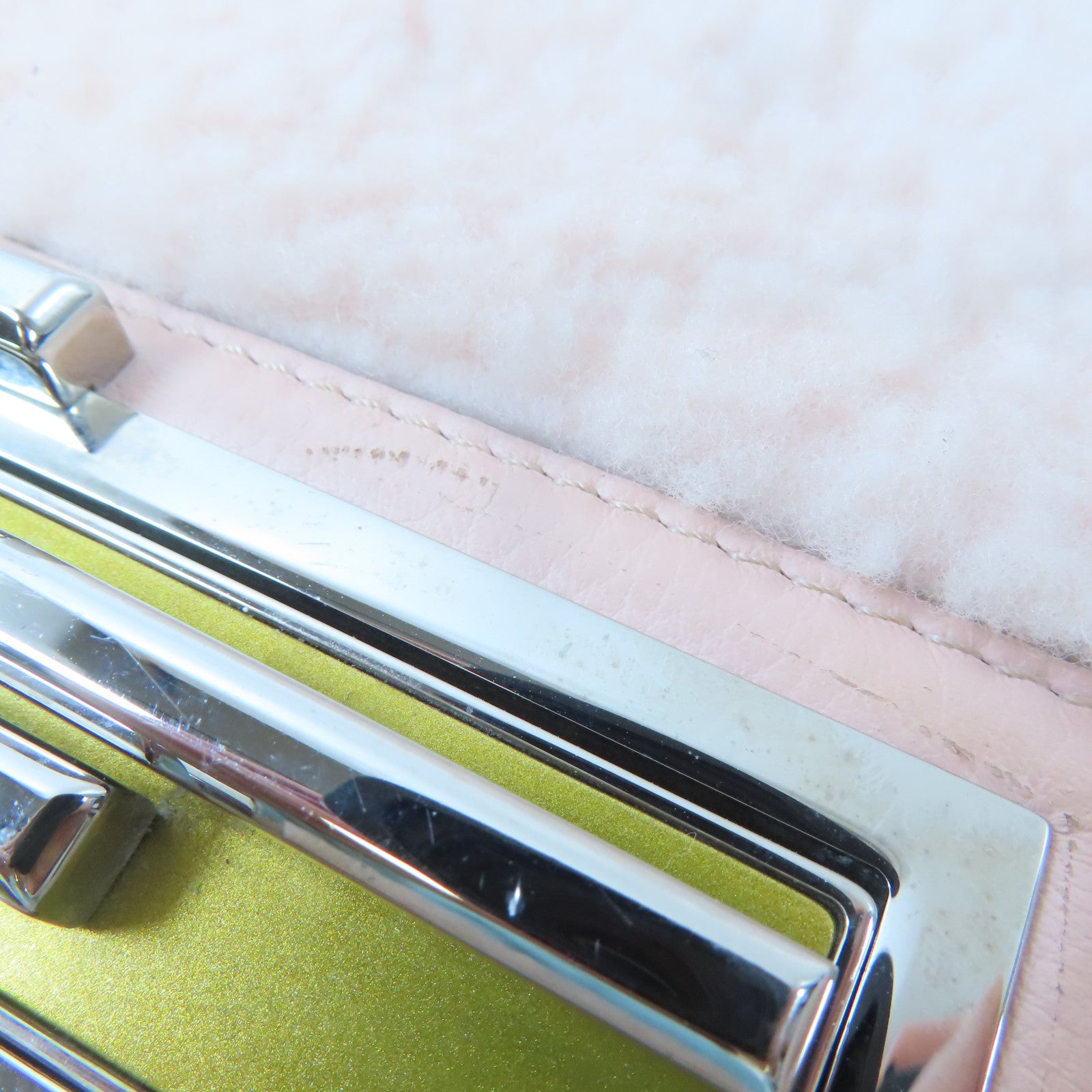 FENDI 羊毛Shoulder Bag銀扣肩背袋粉紅色