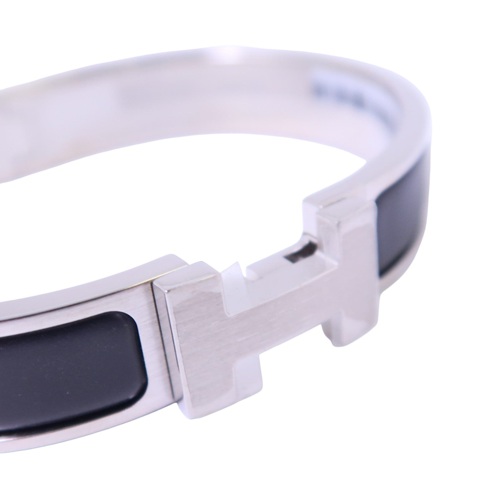 HERMES 金屬/琺瑯Clic H Bracelet銀扣手鏈