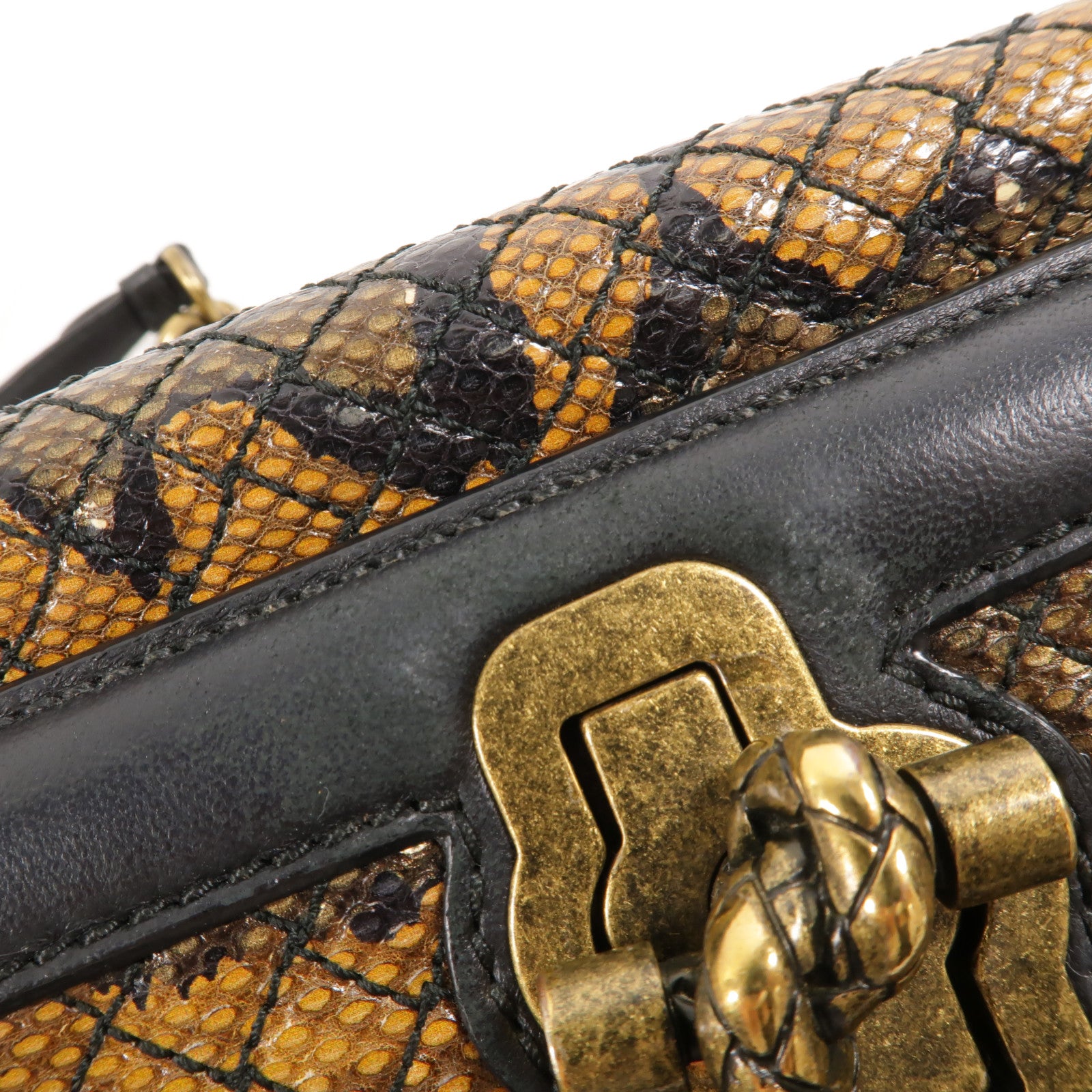 BOTTEGA VENETA 牛皮皮革/蛇皮皮革Olimpia Knot手挽肩背兩用袋