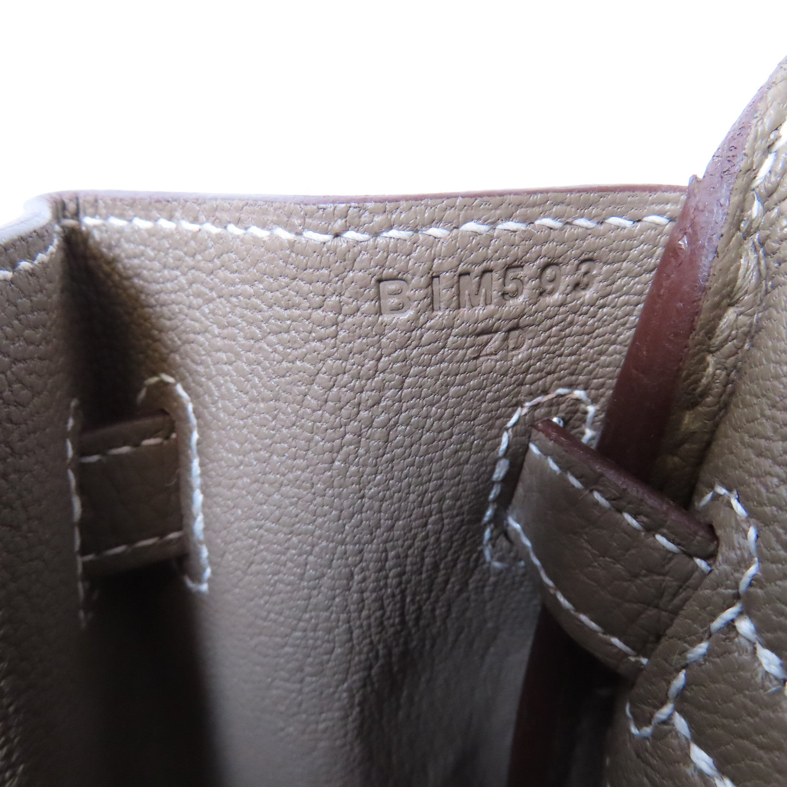 HERMES Togo皮革Birkin 25金扣手挽袋灰色