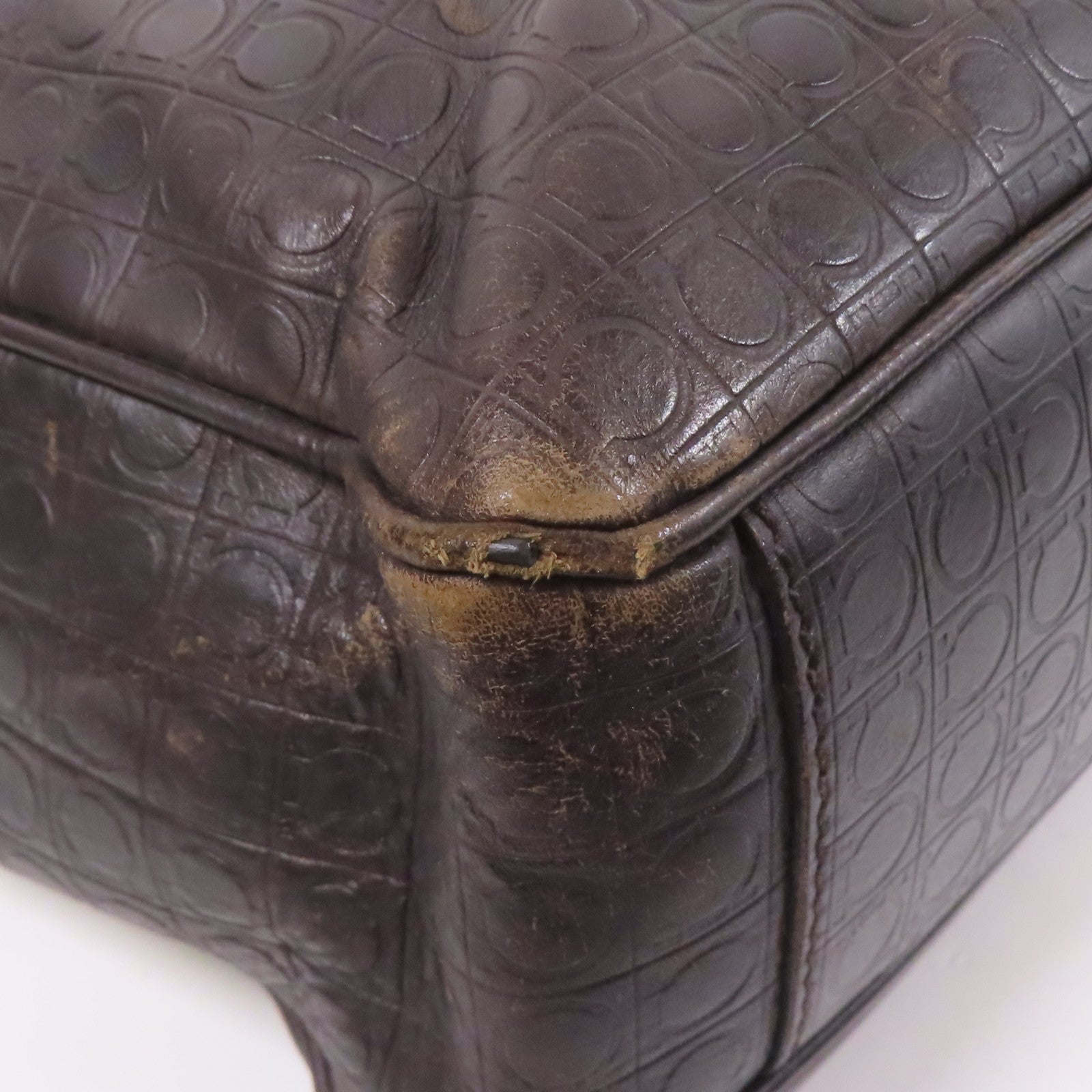 Salvatore Ferragamo 皮革Hand Bag銀扣手挽袋
