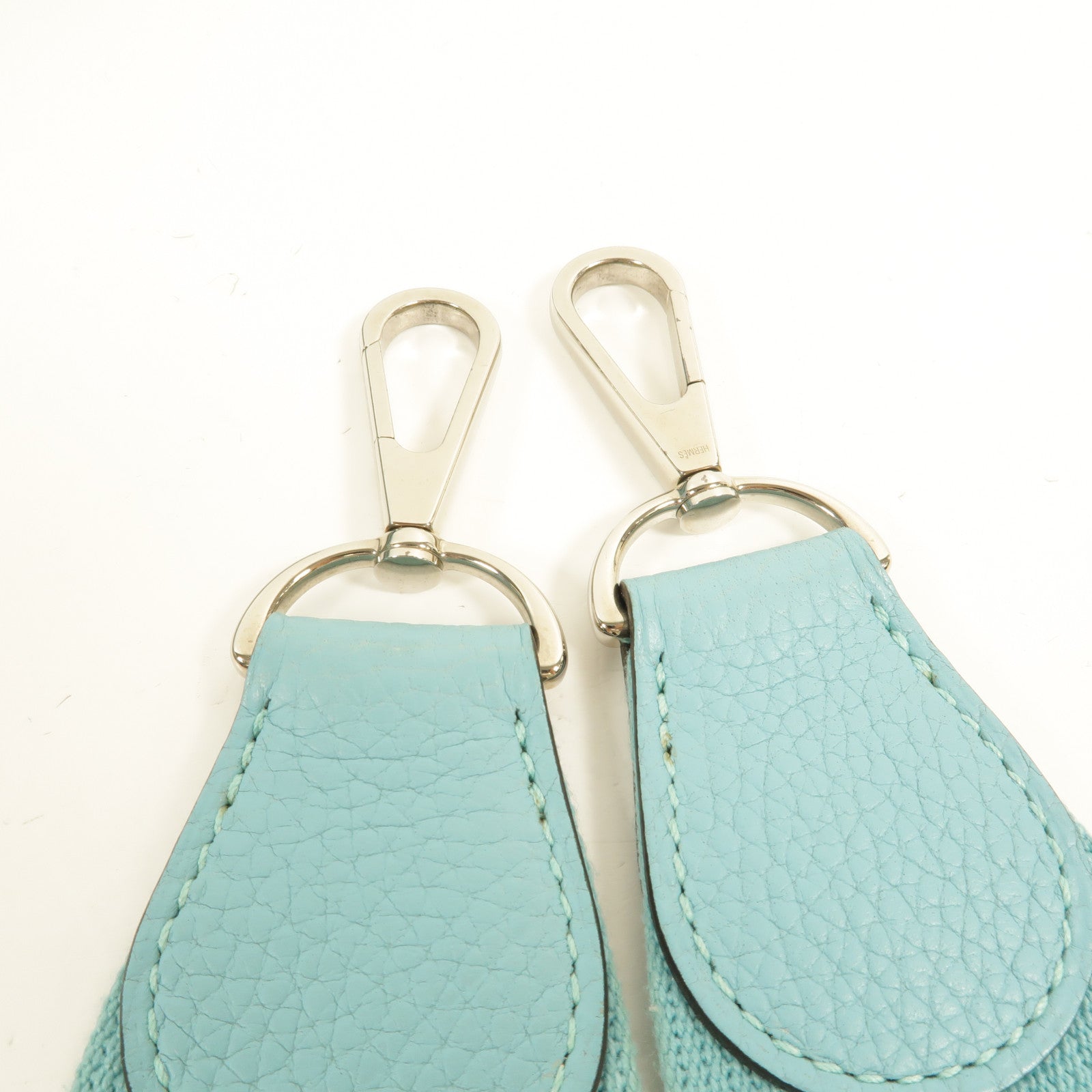 HERMES Clemence皮革Evelyne PM 肩背袋Bleu Atoll