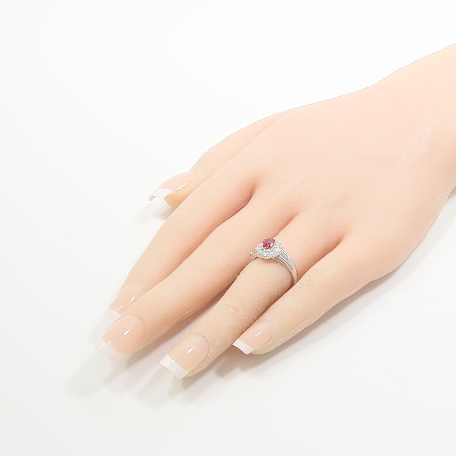 JEWELRY PT900鉑金Ruby Diamond Ring紅寶石/鑽石戒指
