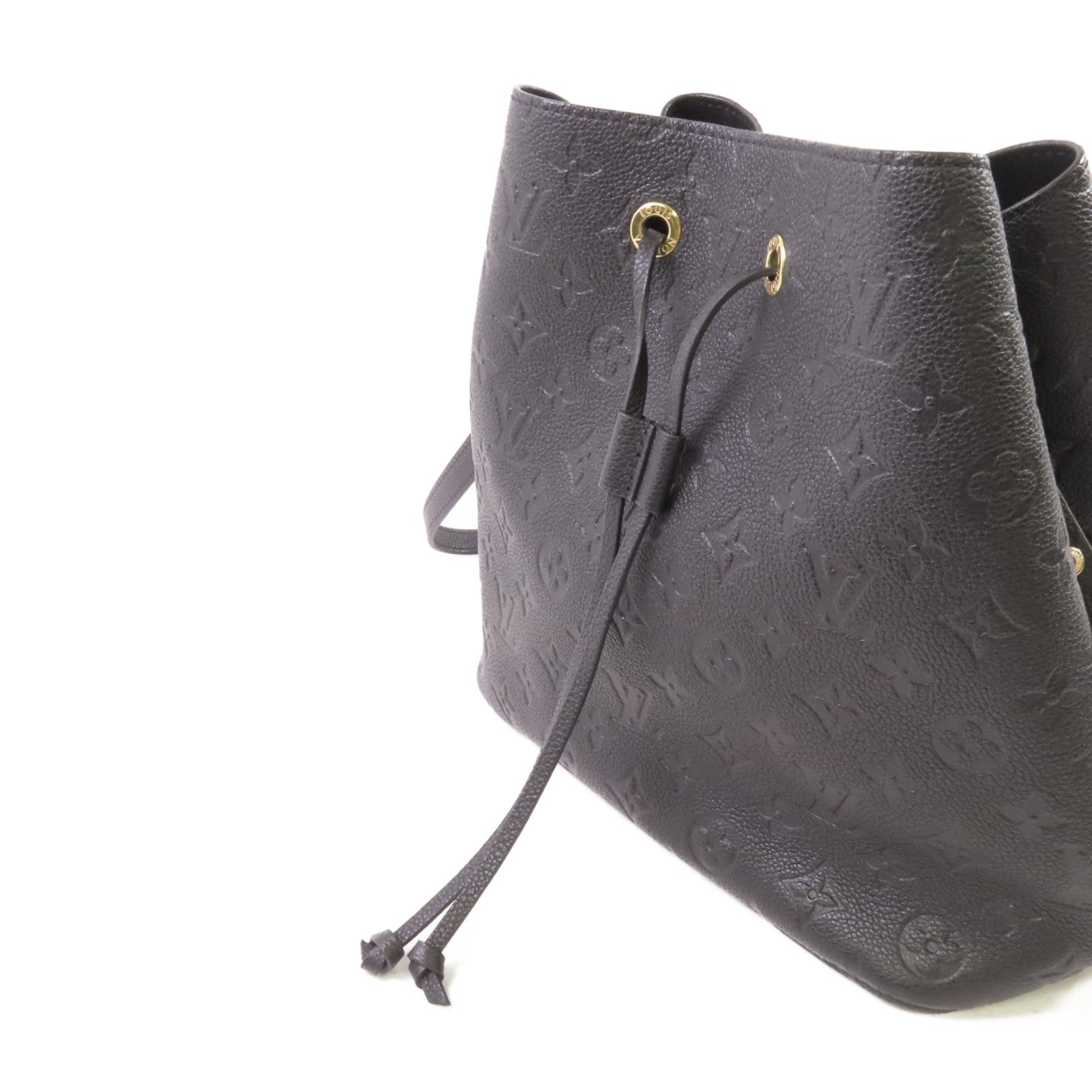 LOUIS VUITTON Monogram Empreinte Neo Noe MM Shoulder Bag金扣肩背袋黑色