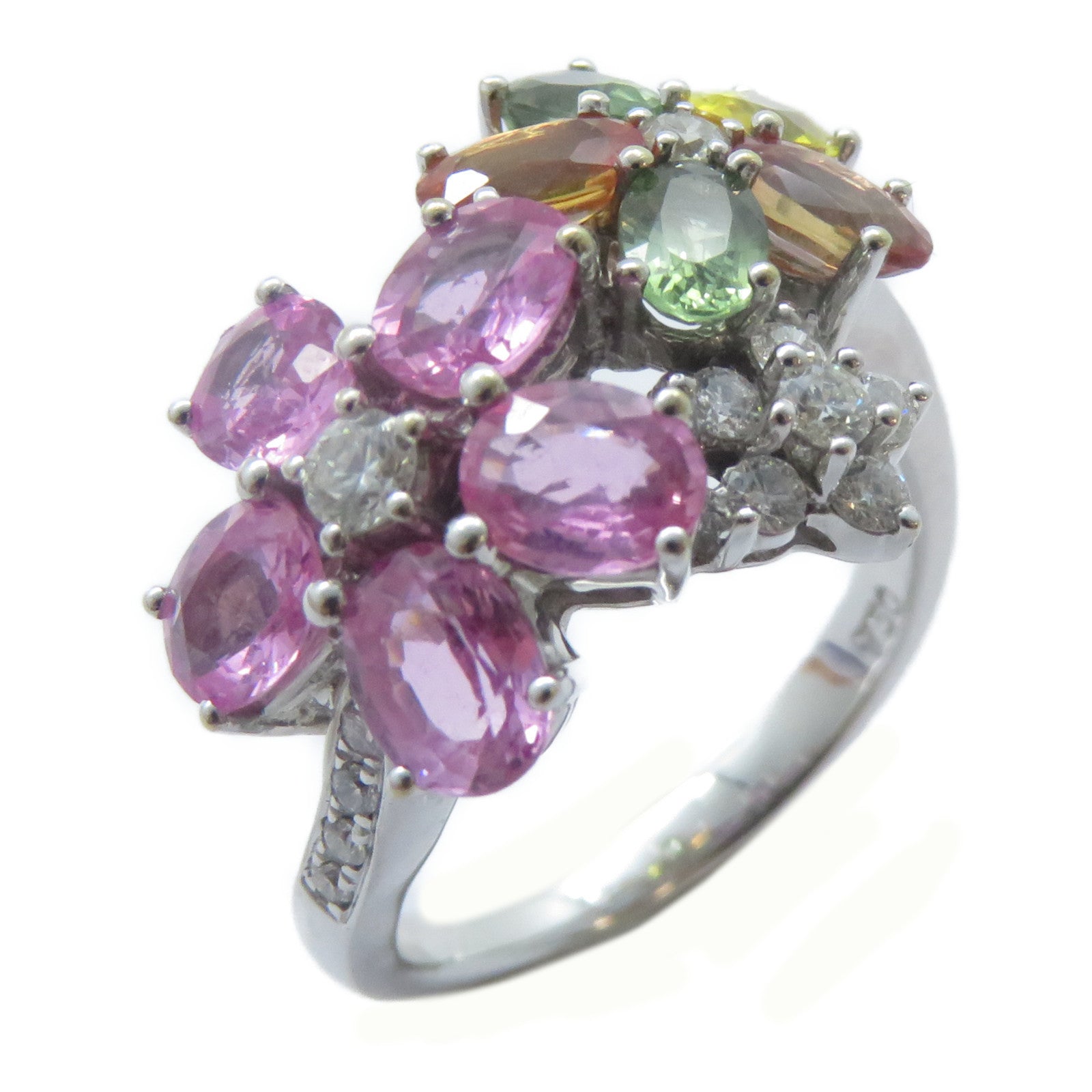 JEWELRY 18K白金Sapphire Ring 5.9g寶石戒指銀色/多色US#6