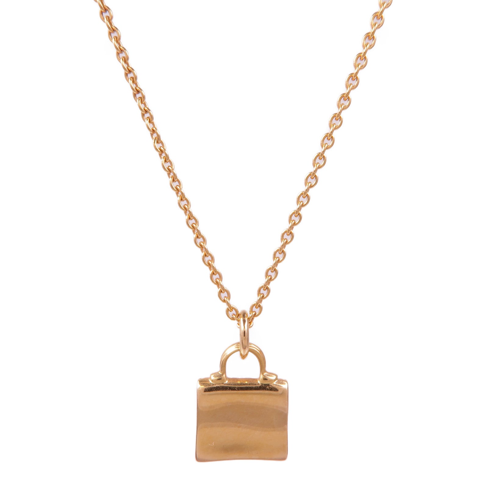HERMES Amulettes Kelly pendant Diamond Necklace 18K Pink Gold