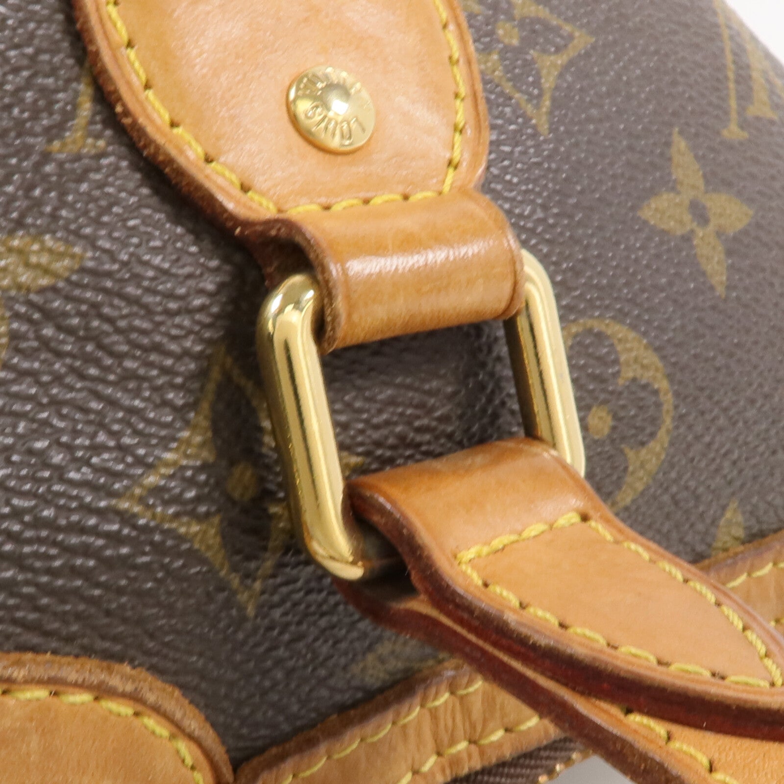 LOUIS VUITTON Monogram Palermo PM金扣手挽肩背兩用袋棕色