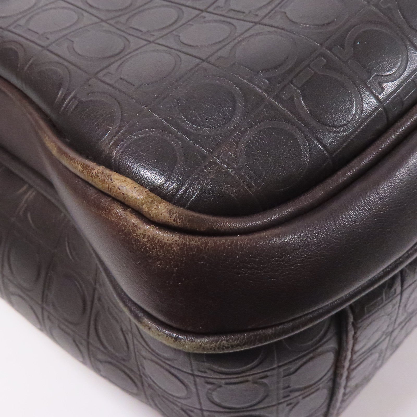 Salvatore Ferragamo 皮革Hand Bag銀扣手挽袋