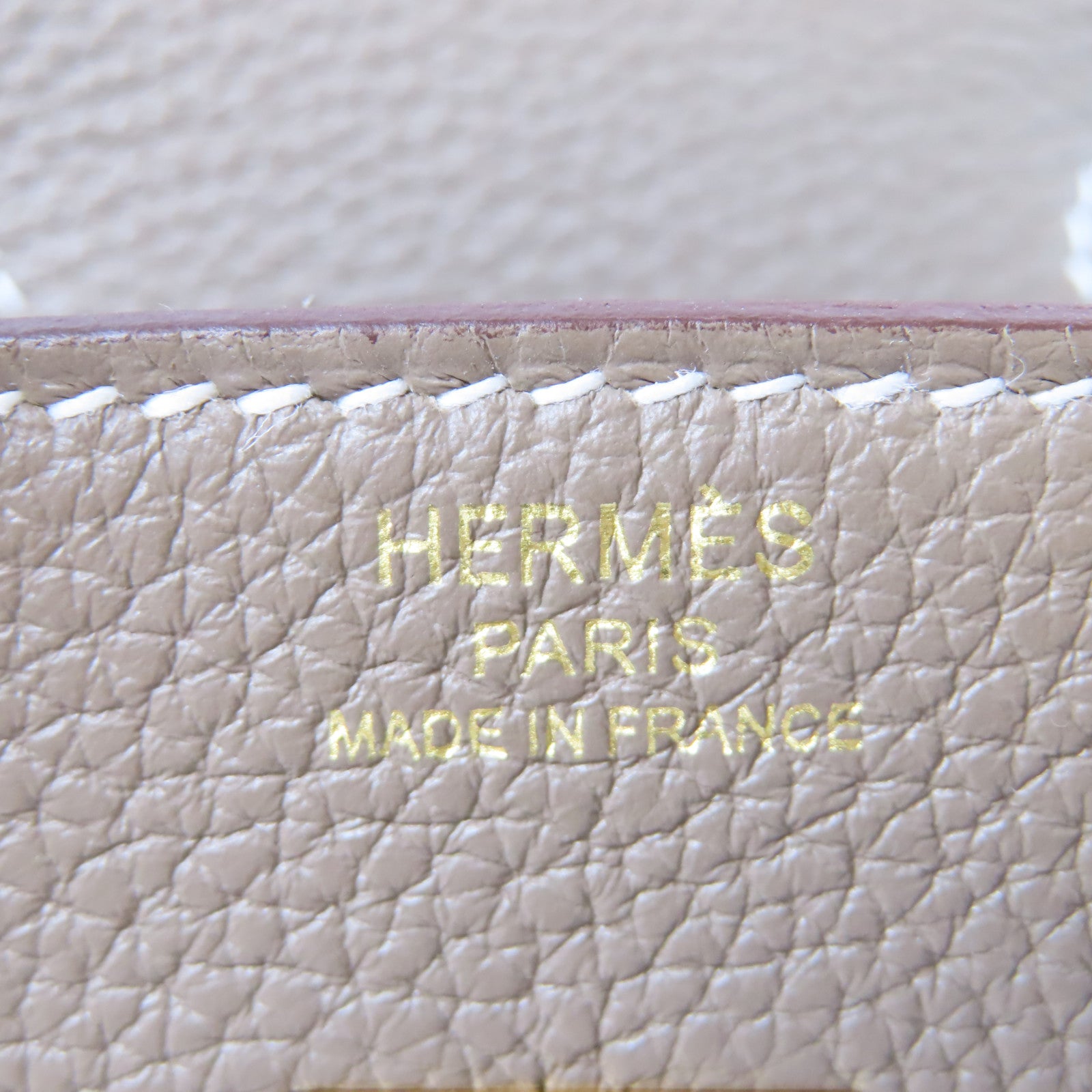 HERMES Togo皮革Birkin 25金扣手挽袋灰色