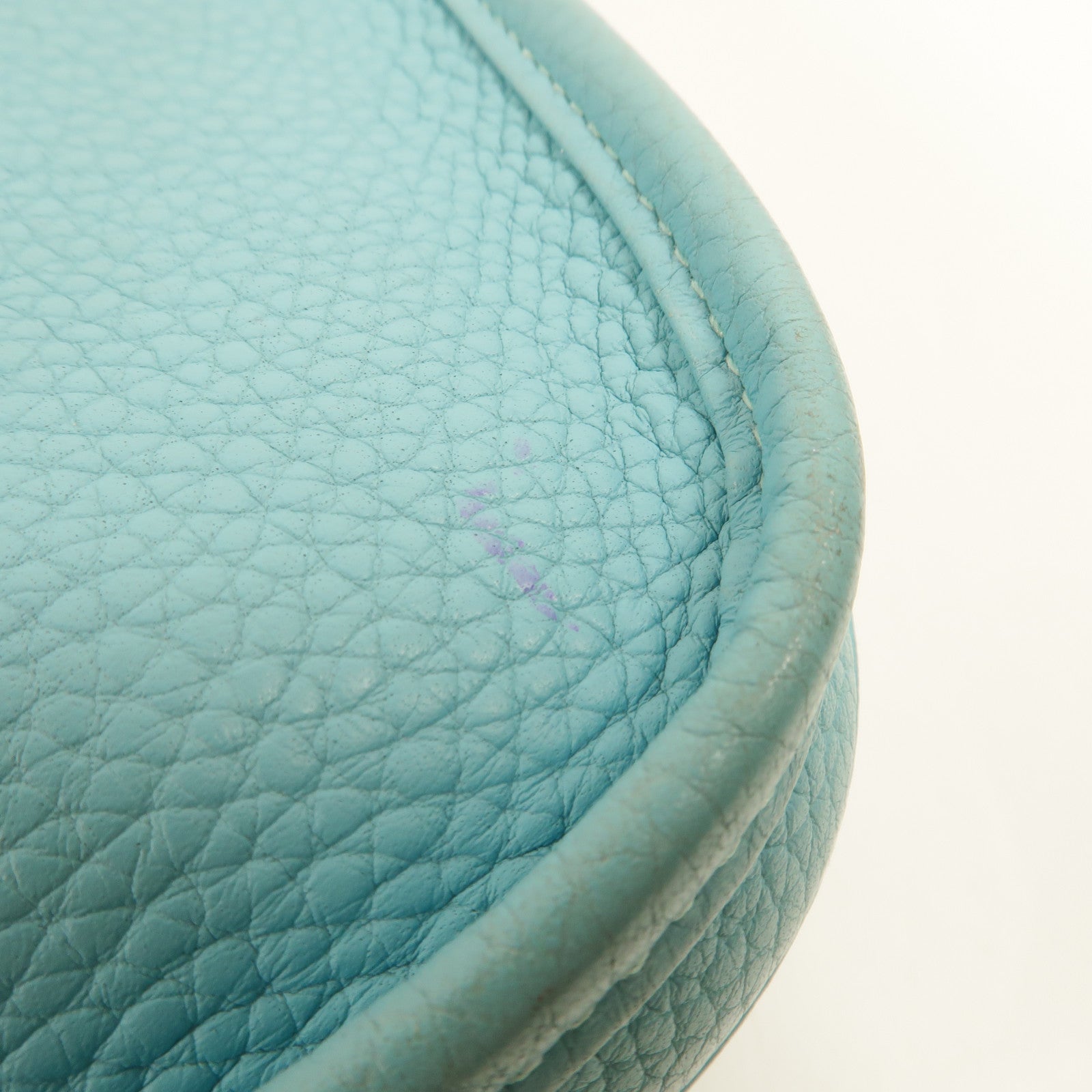 HERMES Clemence皮革Evelyne PM 肩背袋Bleu Atoll