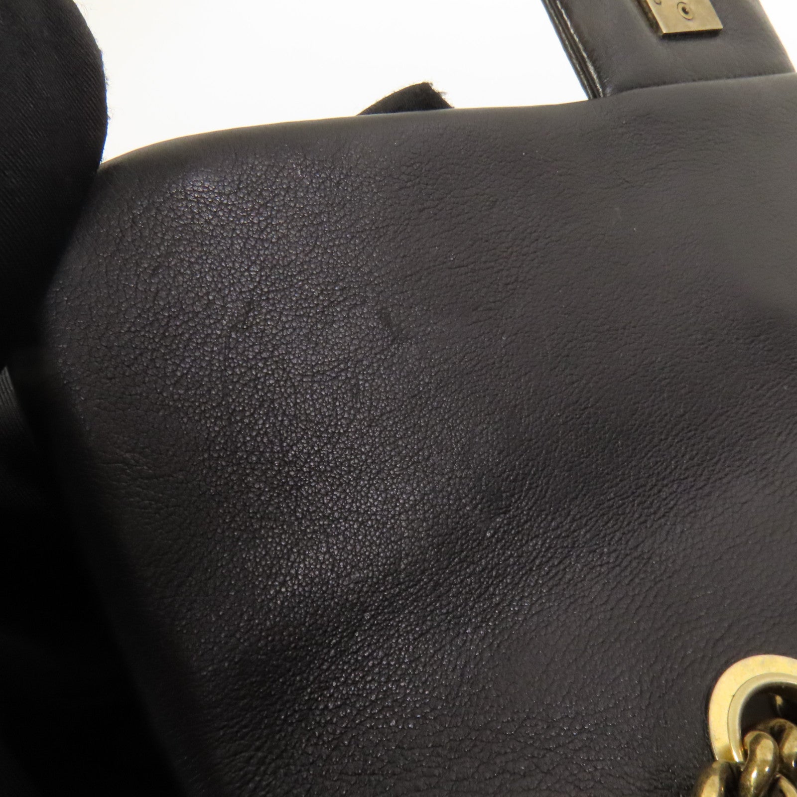 CHANEL 牛皮皮革Chain Shoulder金扣鏈帶肩背袋