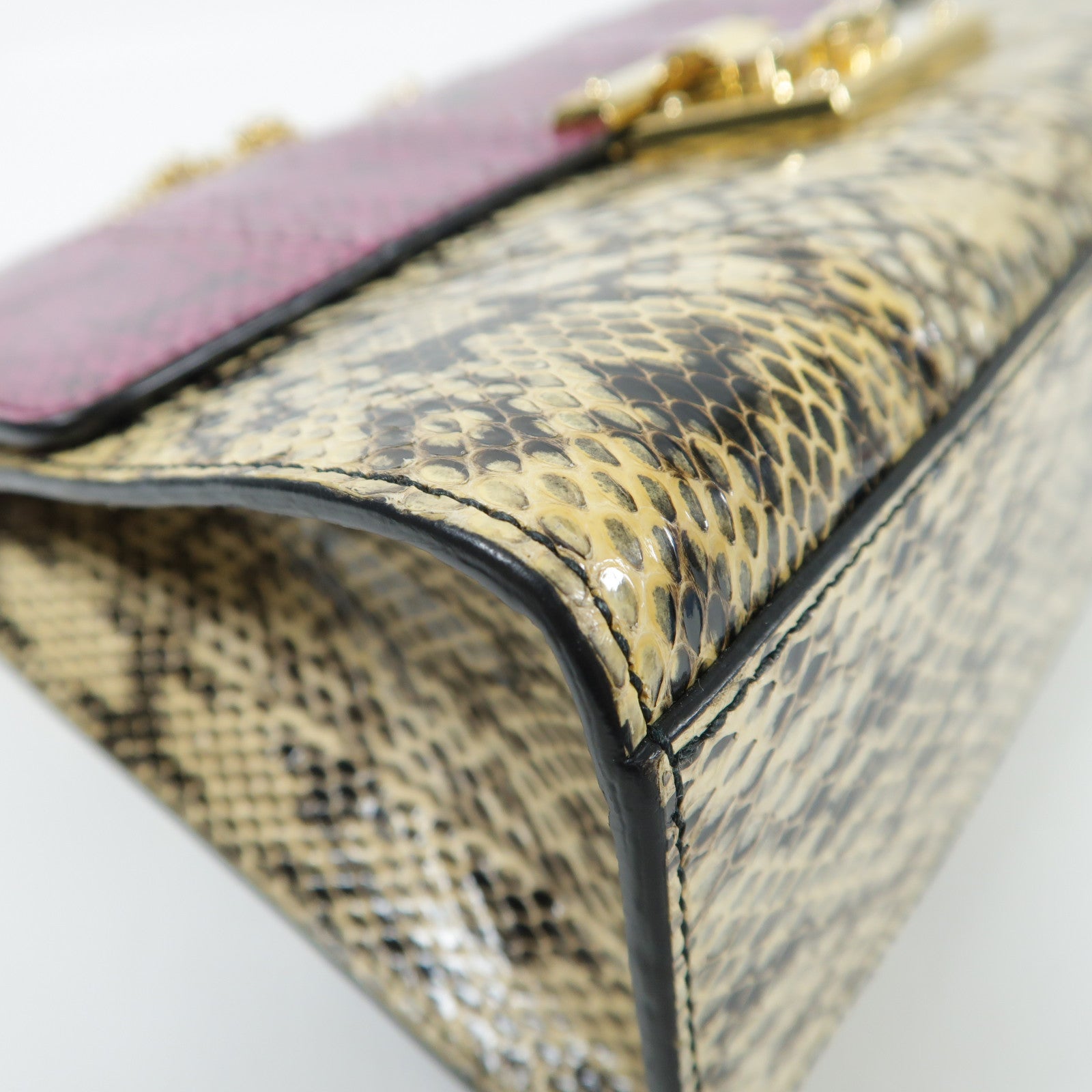 GUCCI 【激減優惠】蛇皮皮革Padlock Shoulder Bag金扣肩背袋