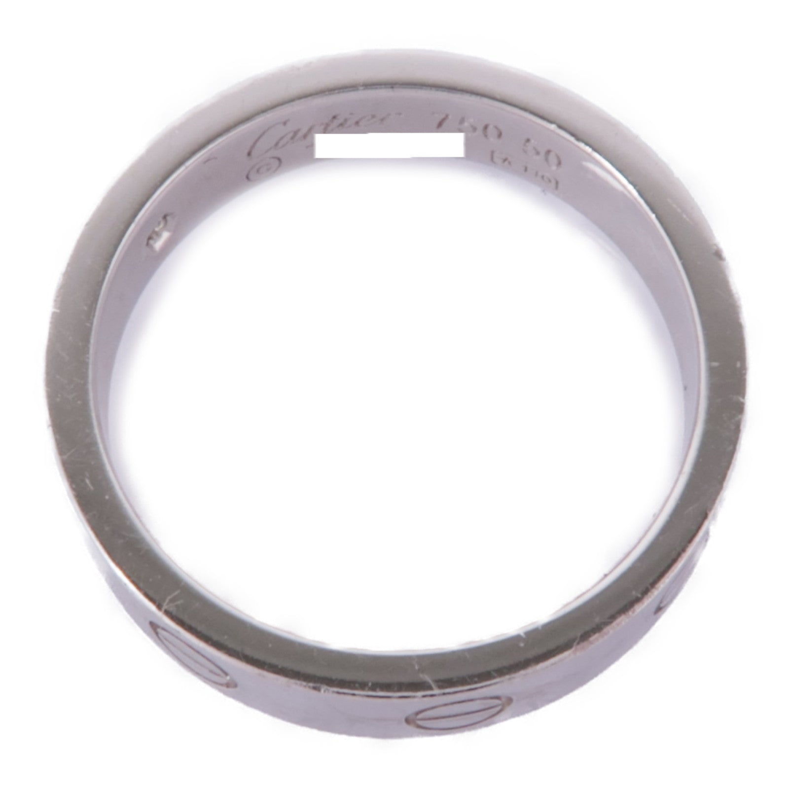 CARTIER 18K白金Mini Love Ring 1P Diamond鑽石戒指Cartier#50/US#5.25