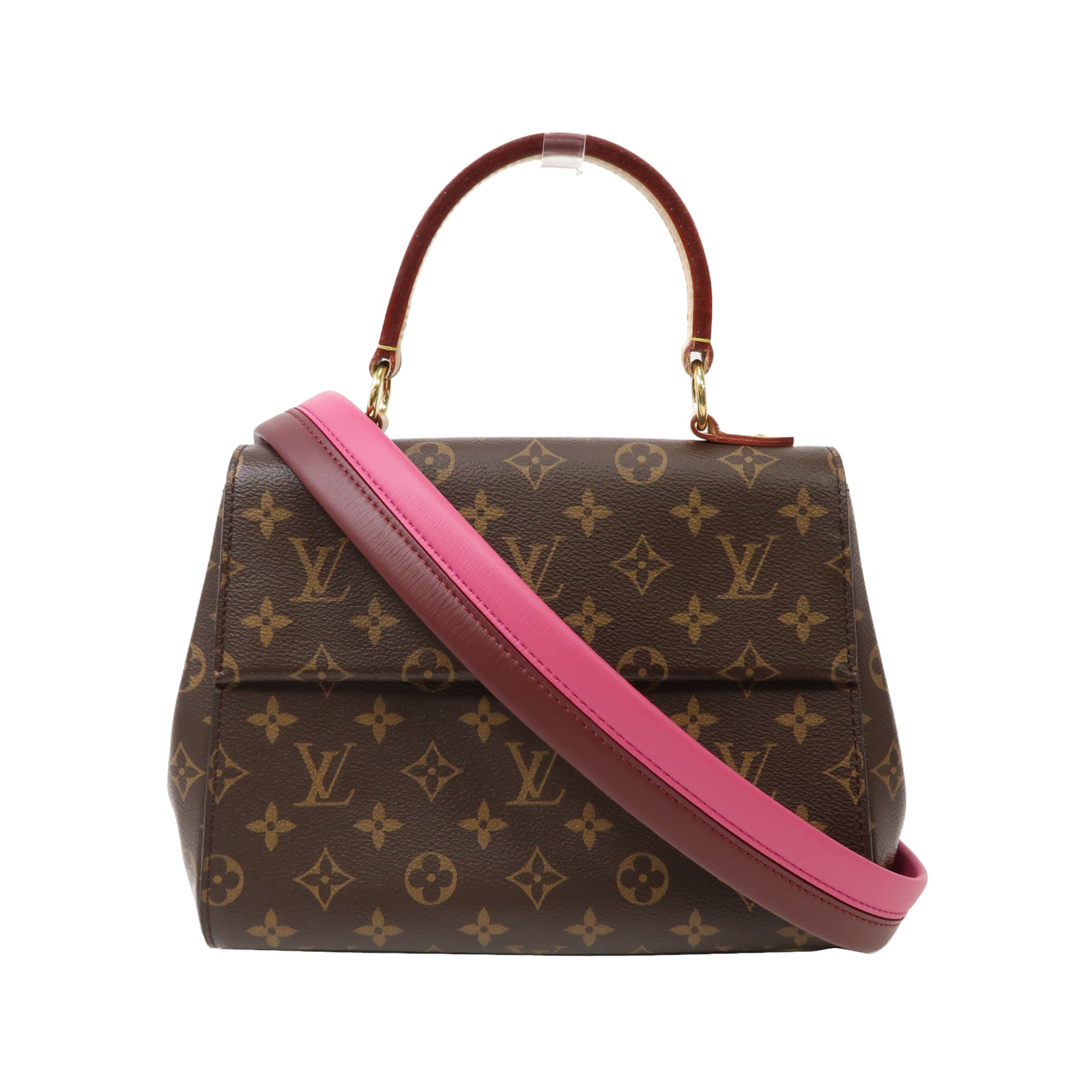 LOUIS VUITTON Monogram Cluny BB金扣手挽肩背兩用袋啡色