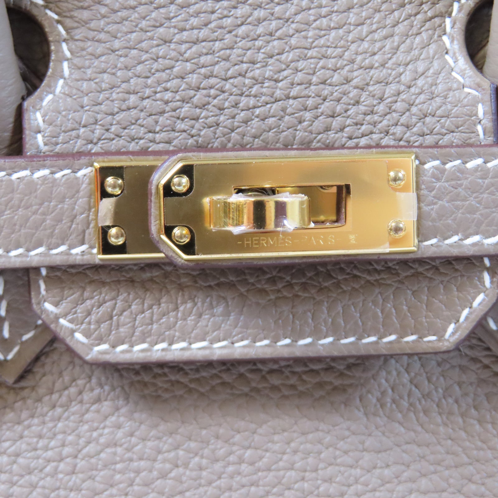 HERMES Togo皮革Birkin 25金扣手挽袋灰色