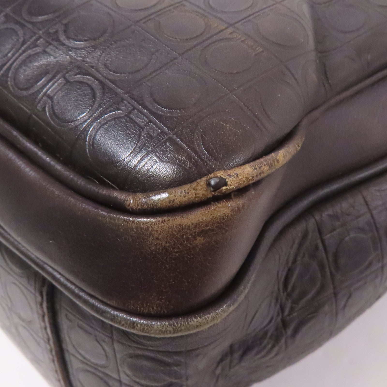 Salvatore Ferragamo 皮革Hand Bag銀扣手挽袋