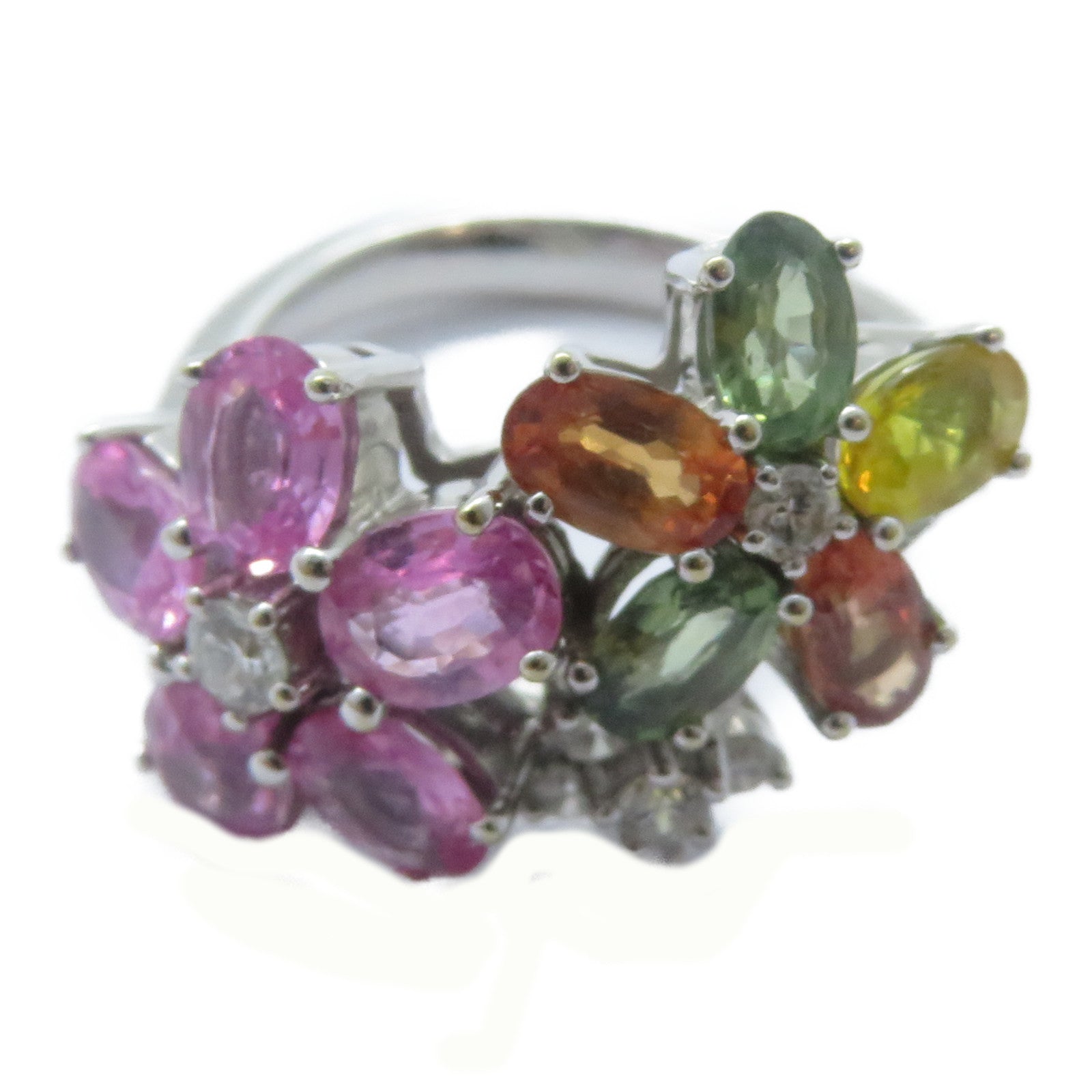 JEWELRY 18K白金Sapphire Ring 5.9g寶石戒指銀色/多色US#6