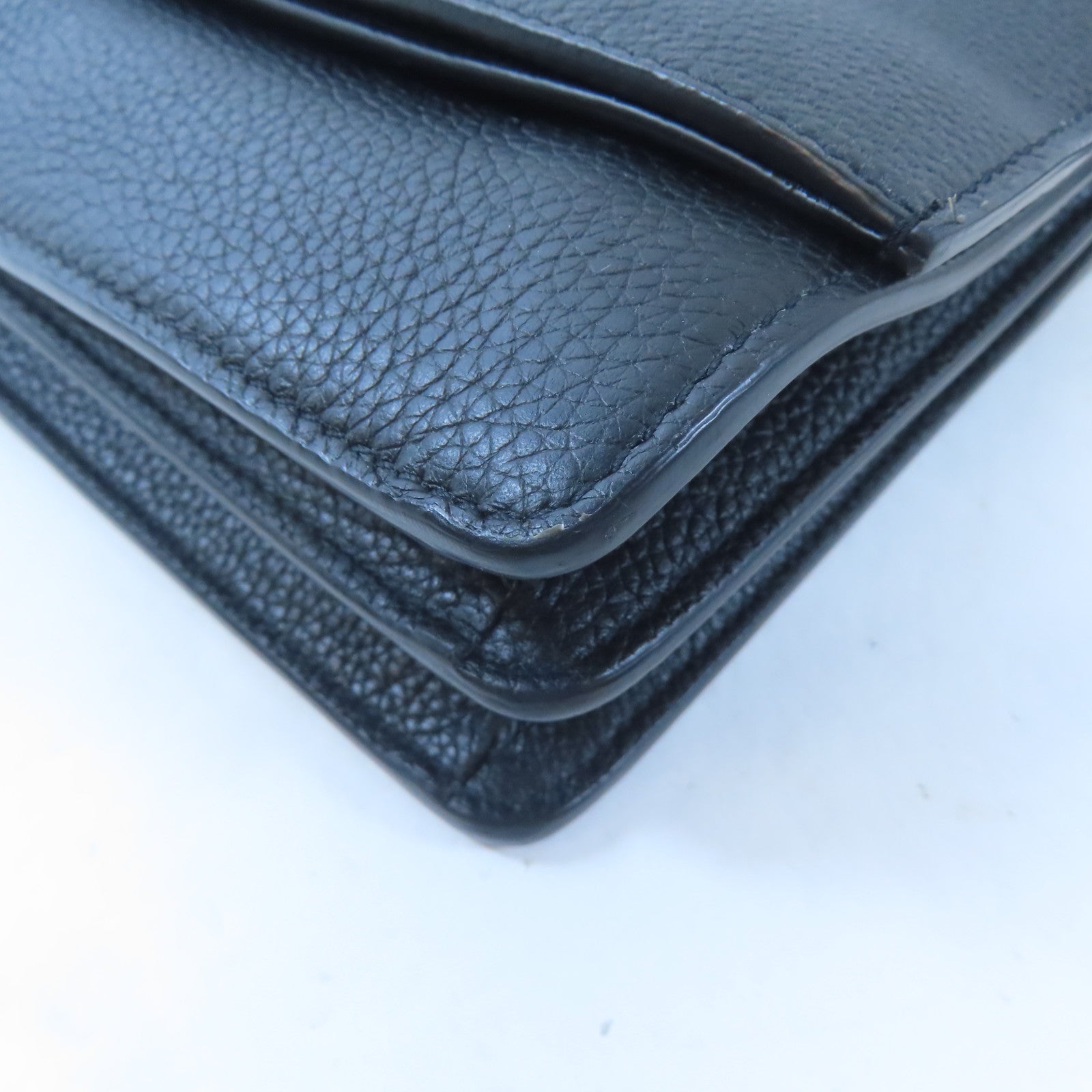 SAINT LAURENT 牛皮皮革Sunset銀扣肩背袋黑色