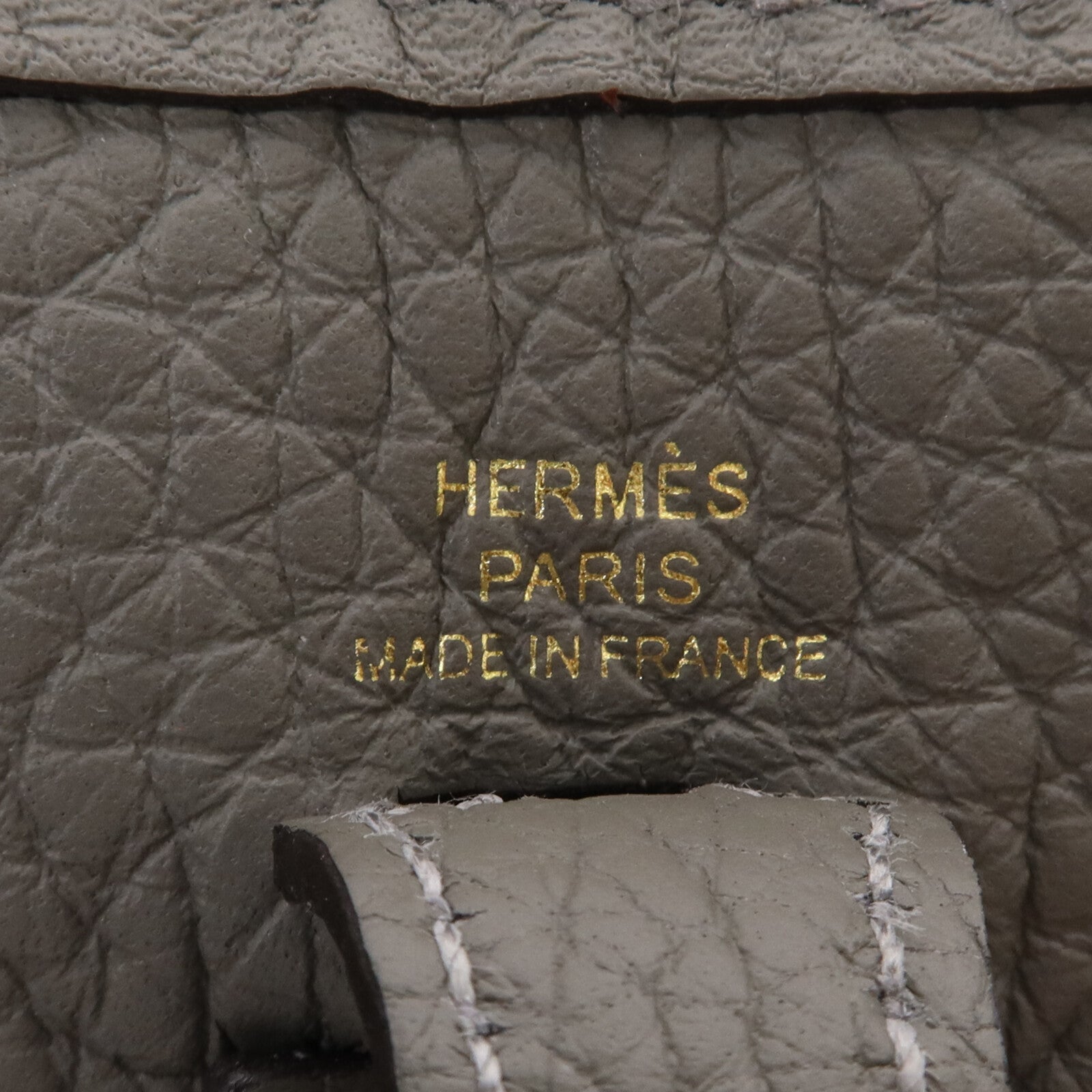 HERMES Clemence皮革Evelyne TPM金扣肩背袋Gris Meyer
