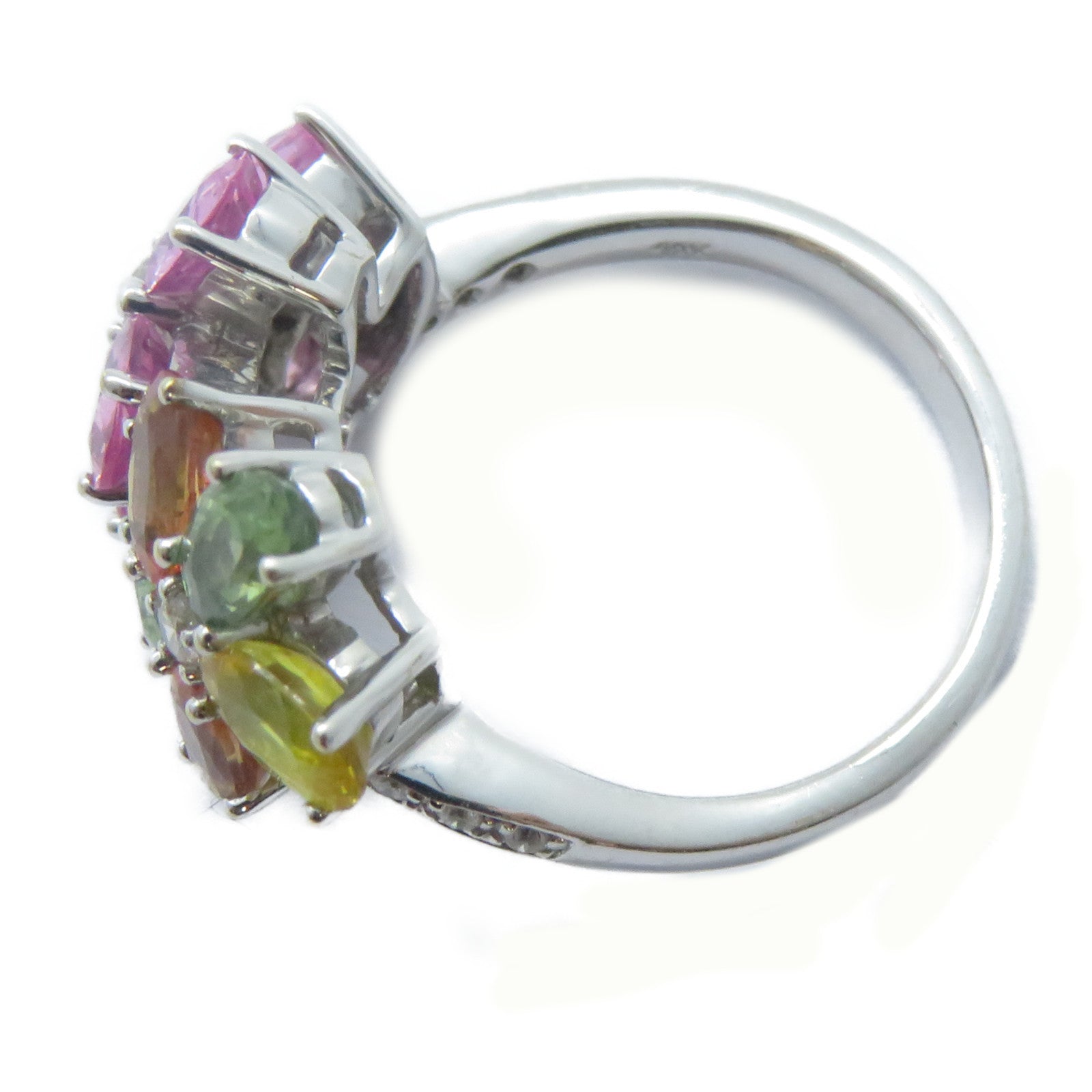JEWELRY 18K白金Sapphire Ring 5.9g寶石戒指銀色/多色US#6