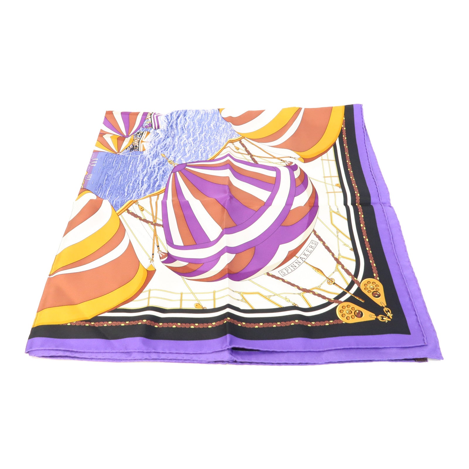 HERMES 絲質Scarf 90x90絲巾紫色/黑色