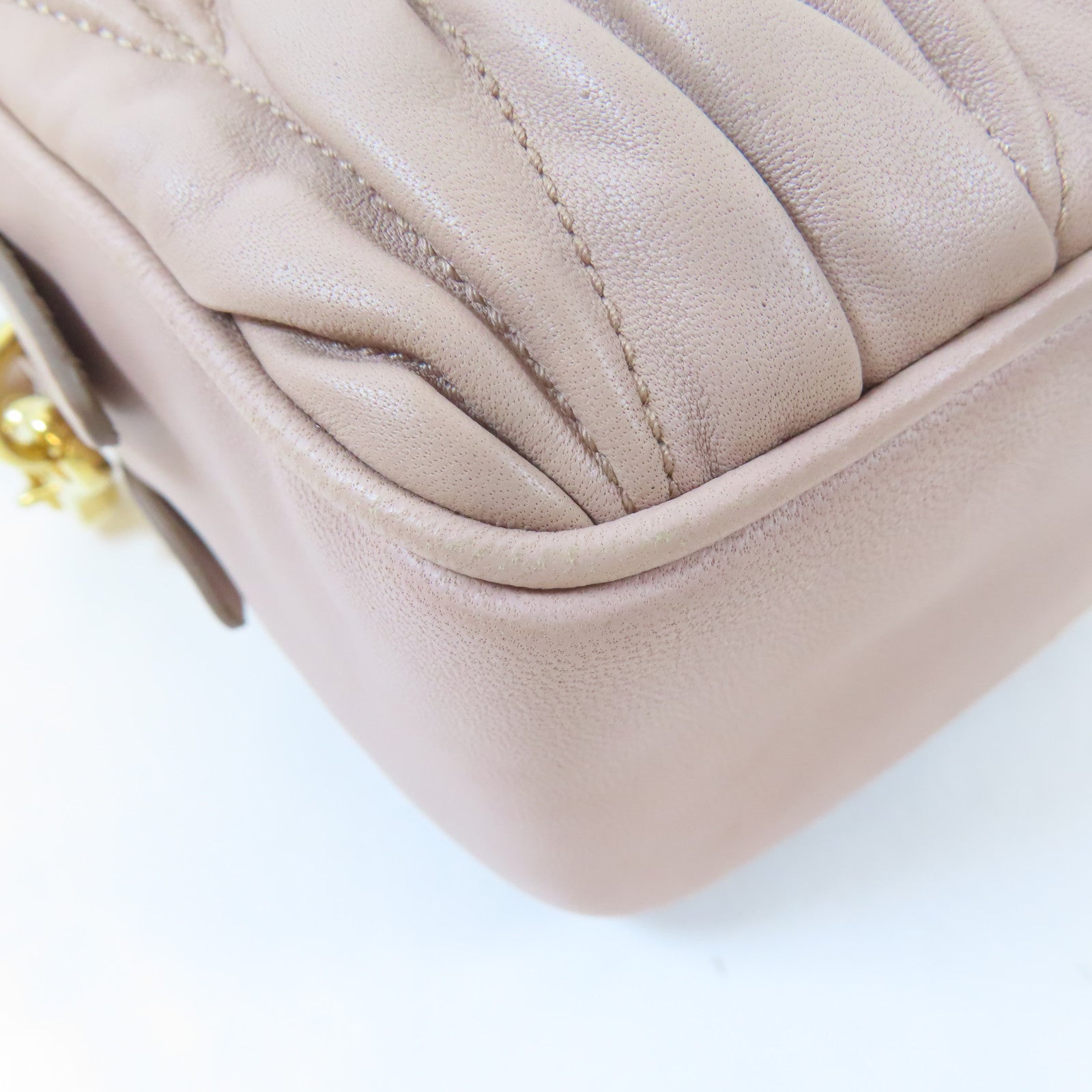 Miu Miu 羊皮皮革Shoulder Bag金扣肩背袋淺褐色