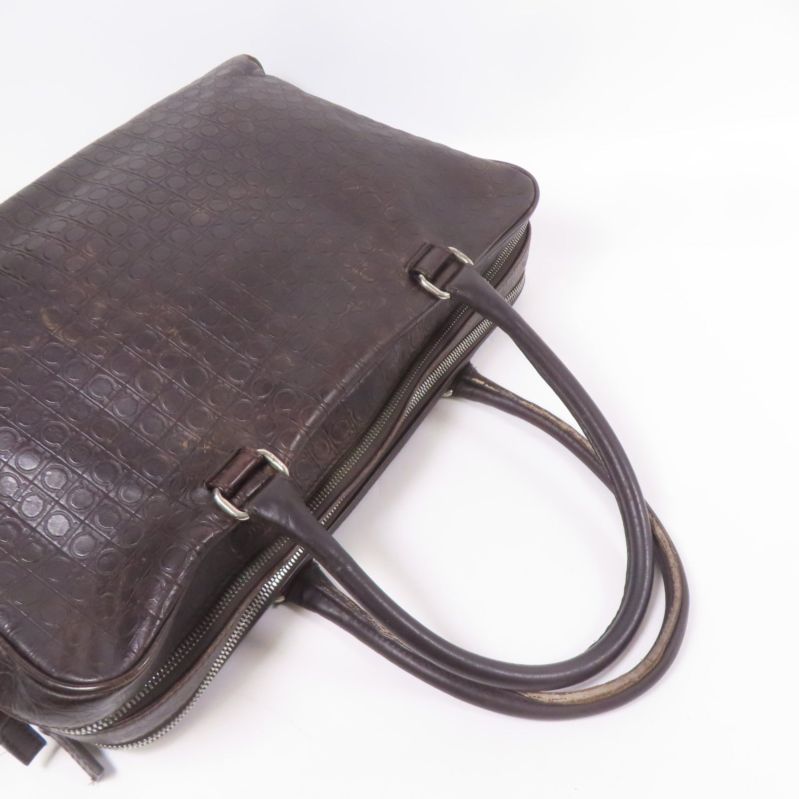 Salvatore Ferragamo 皮革Hand Bag銀扣手挽袋