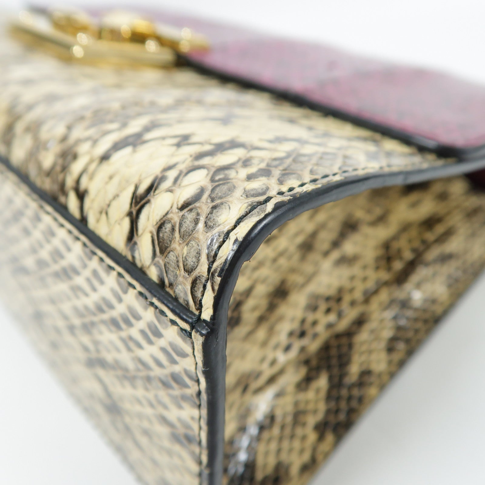 GUCCI 【激減優惠】蛇皮皮革Padlock Shoulder Bag金扣肩背袋