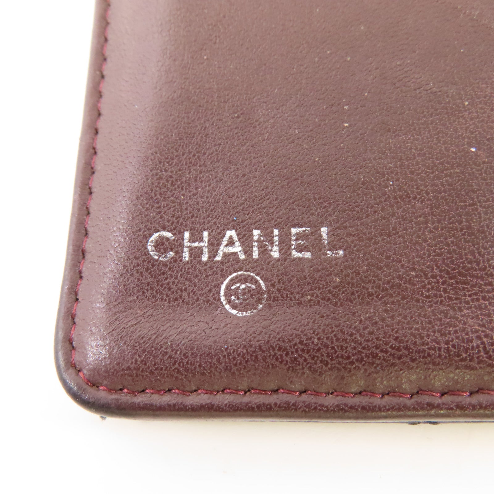 CHANEL 羊皮皮革Long Wallet銀扣長錢包