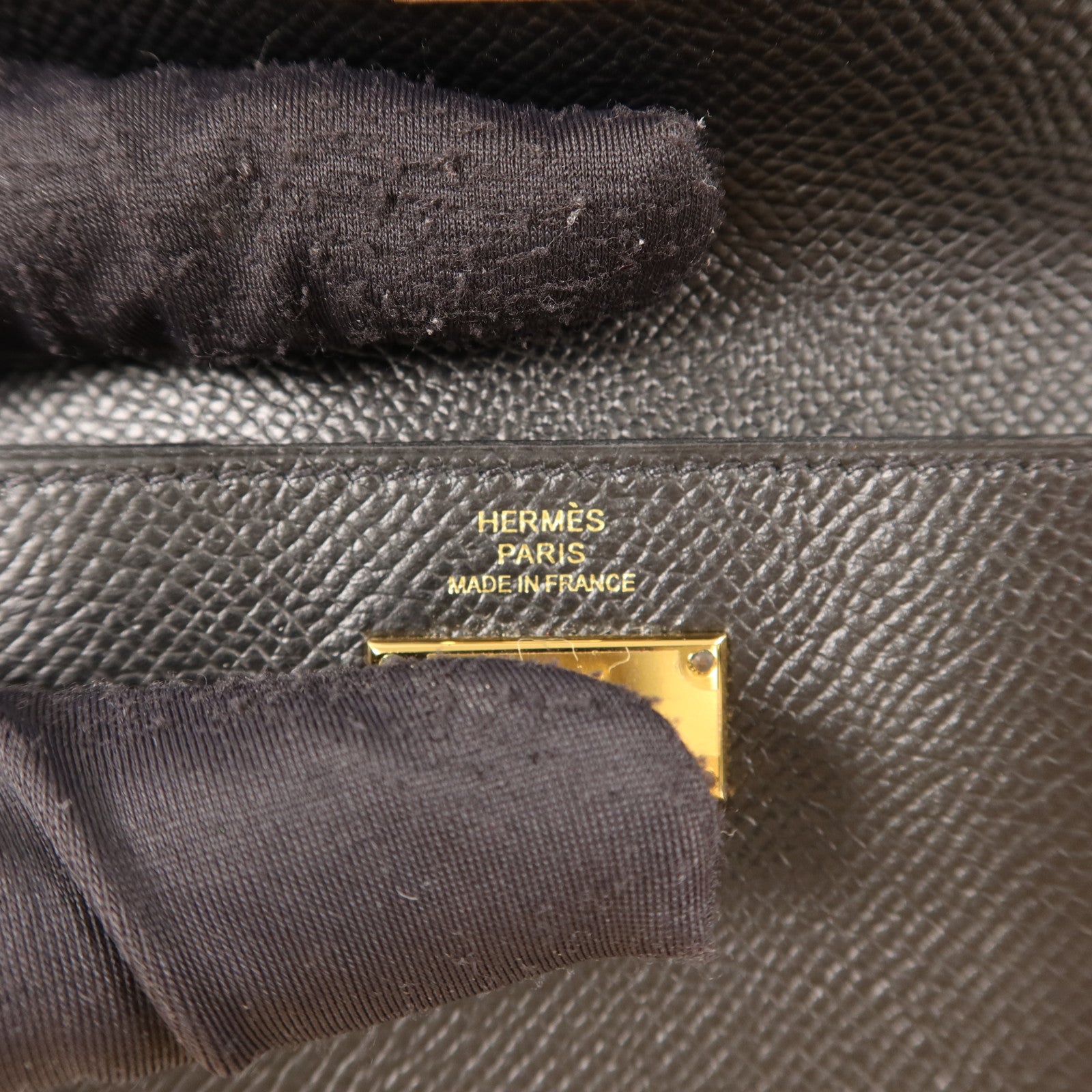HERMES Epsom皮革Kelly Pocket Wallet金扣錢包Noir