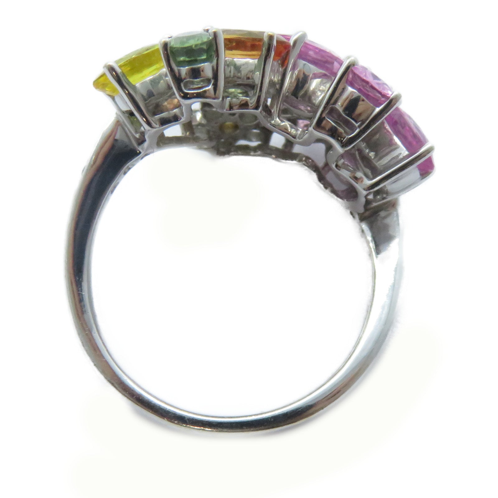 JEWELRY 18K白金Sapphire Ring 5.9g寶石戒指銀色/多色US#6