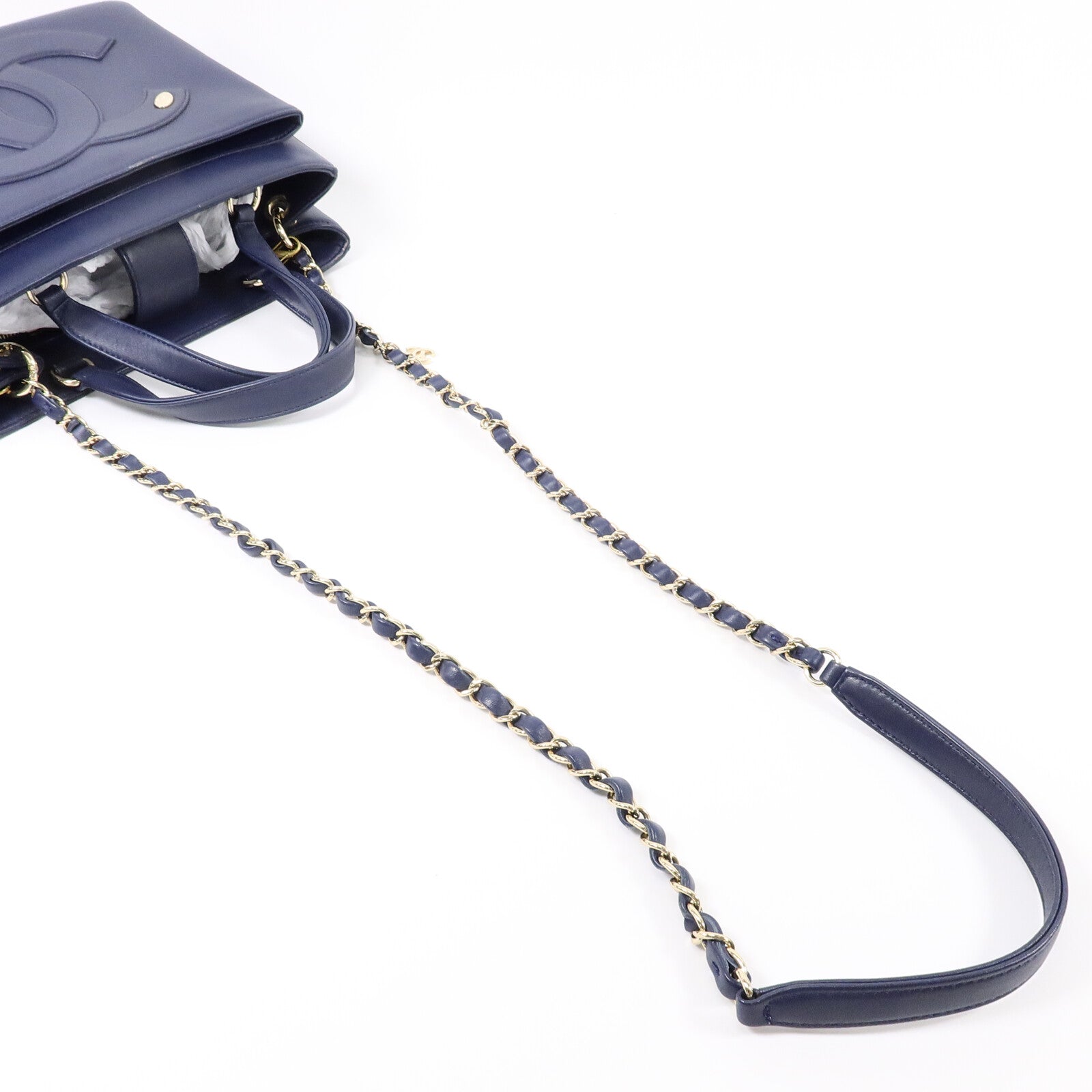 CHANEL 牛皮皮革2 Way Shoulder鏈帶手挽肩背兩用袋
