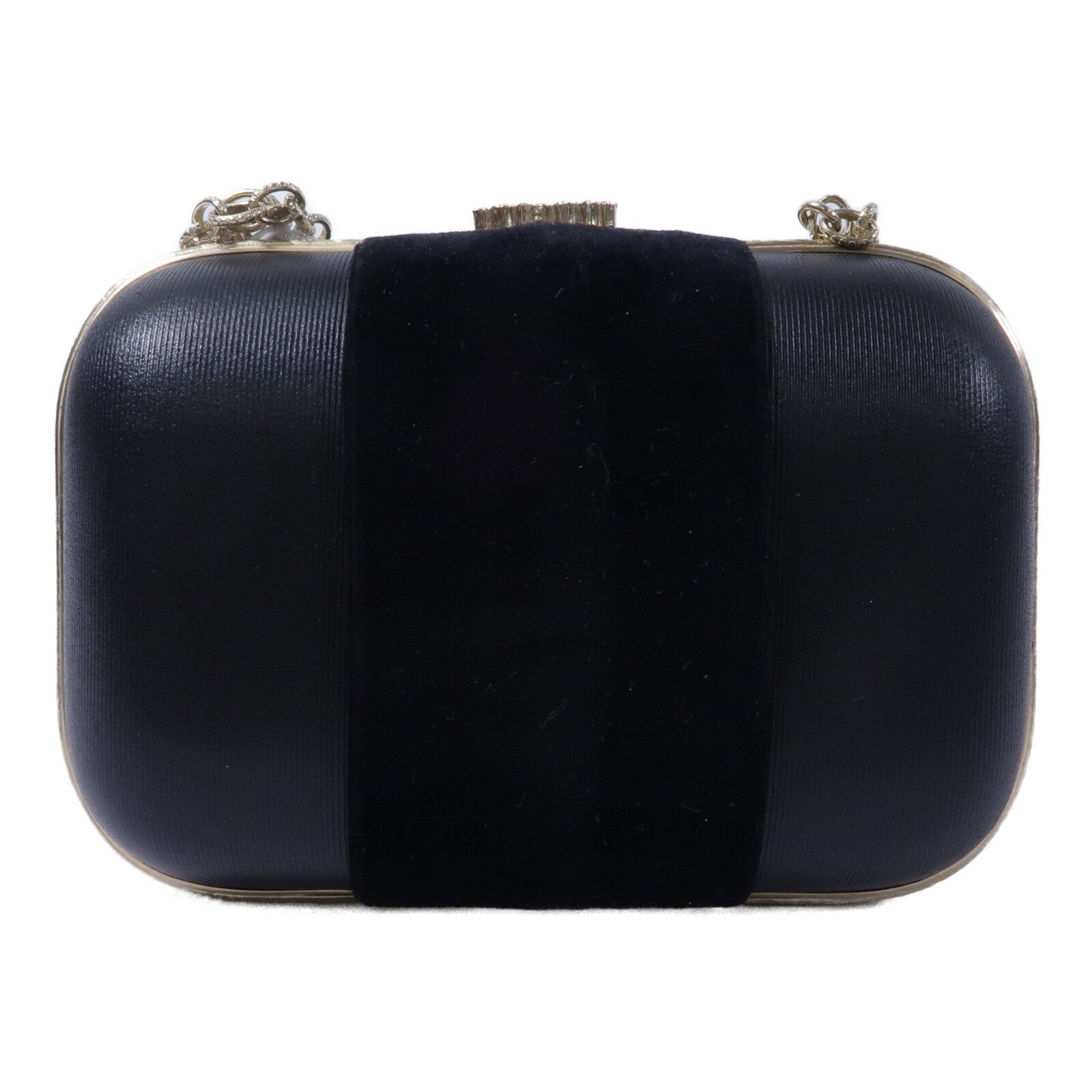 CHANEL 羊皮皮革/天鵝絨Chain Shoulder鏈帶肩背袋
