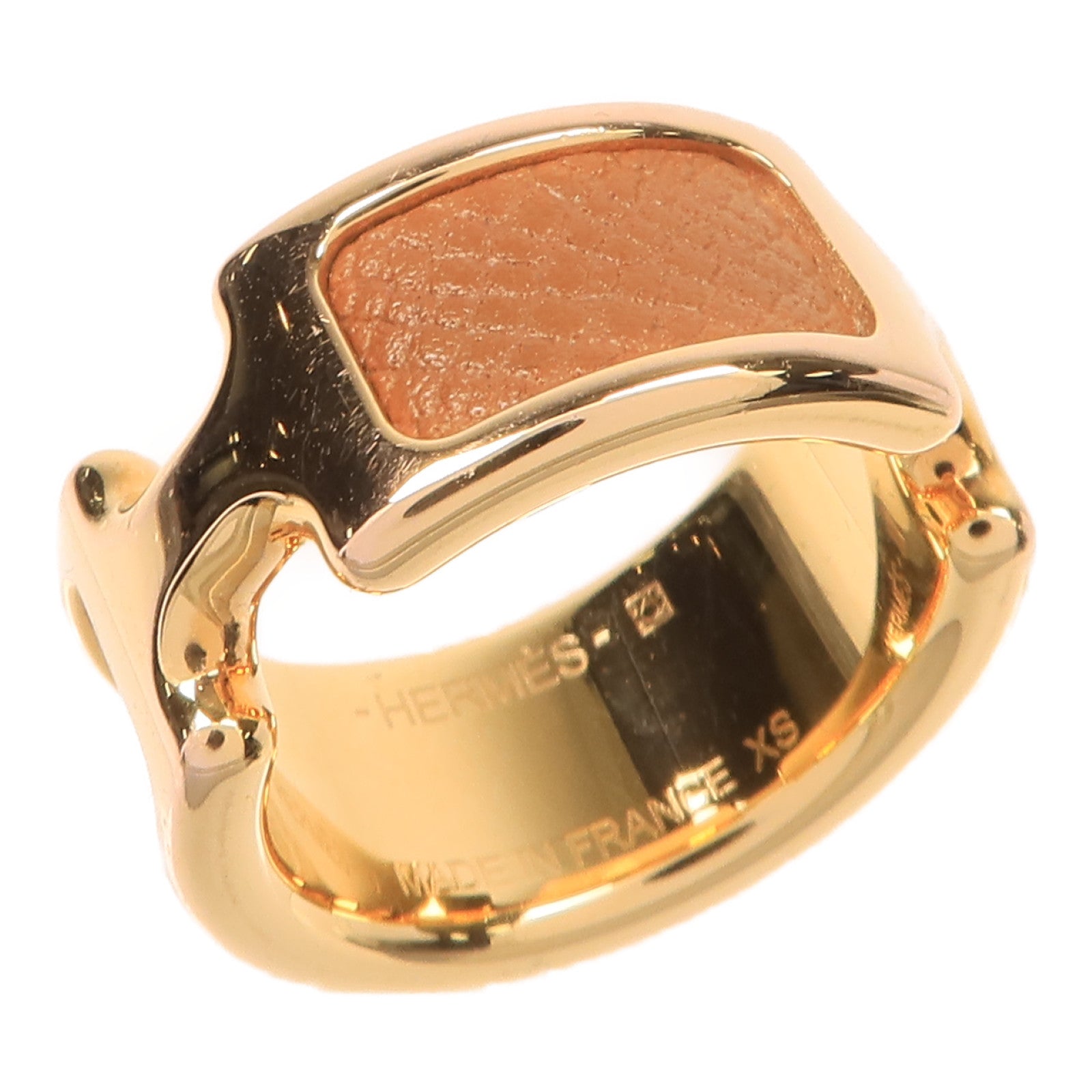 HERMES Swift皮革Olympe Ring戒指Hermes#XS/US#5 Gold