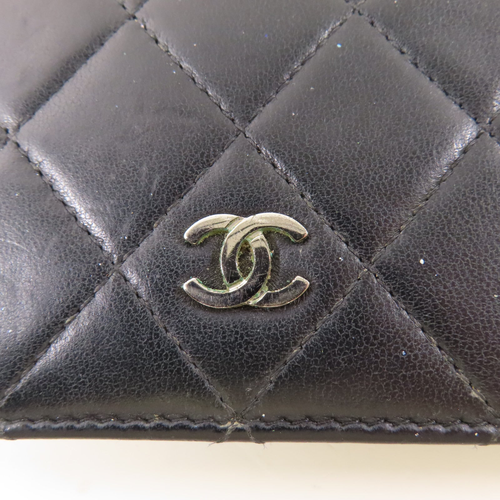 CHANEL 羊皮皮革Long Wallet銀扣長錢包