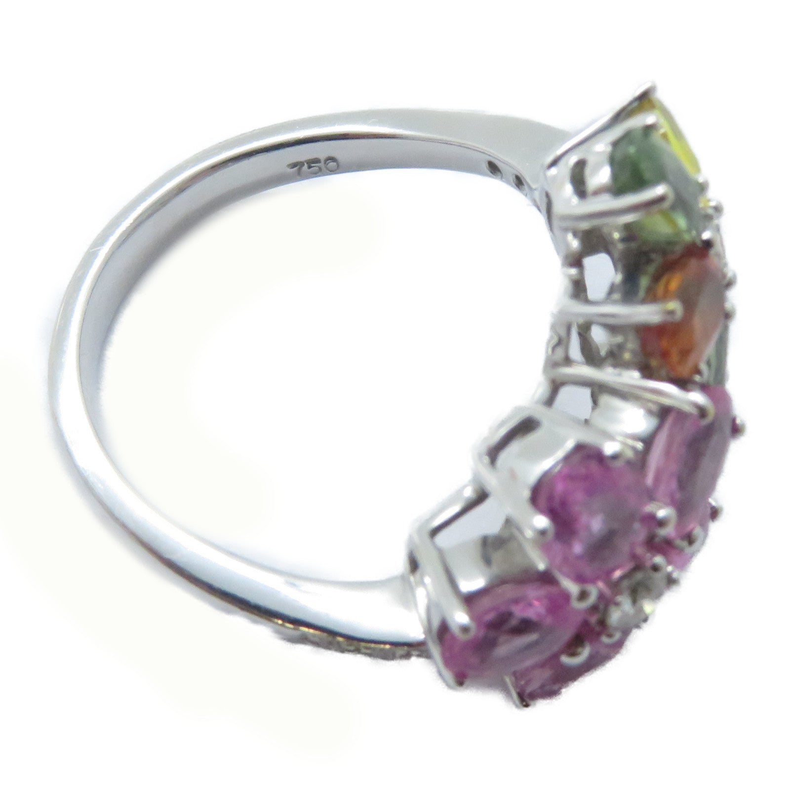 JEWELRY 18K白金Sapphire Ring 5.9g寶石戒指銀色/多色US#6