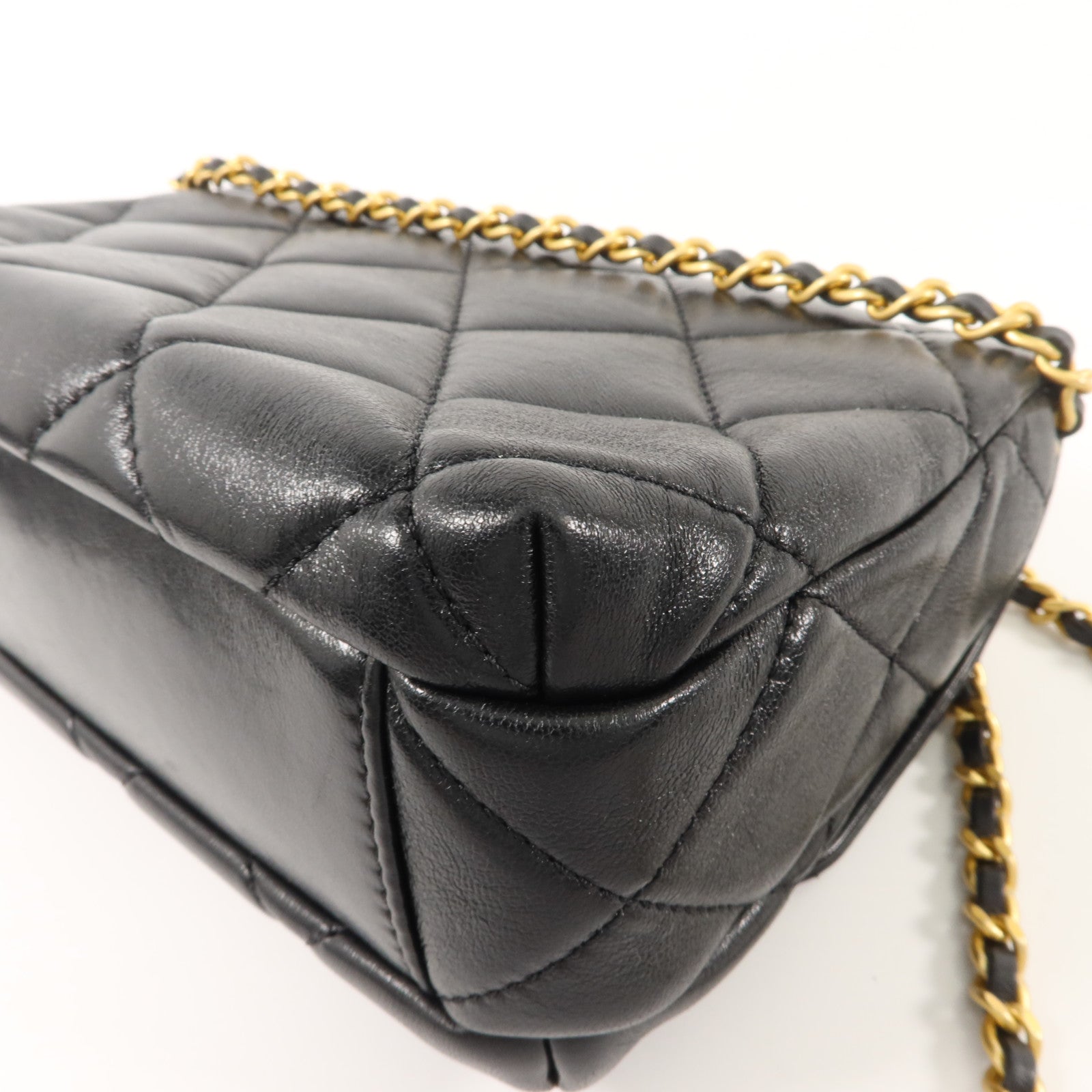 CHANEL 羊皮皮革Pearl Chain Mini Flap Bag鏈帶肩背袋