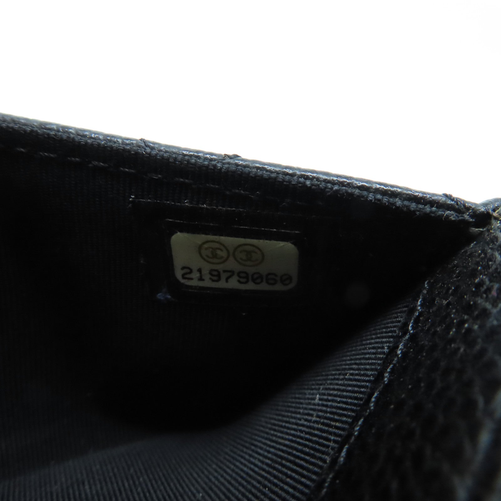 CHANEL 菱格Caviar皮革Card Case金扣卡片套黑色