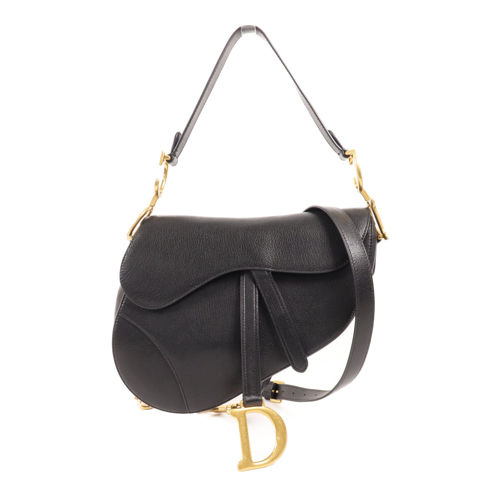 Dior 牛皮皮革Saddle Bag金扣手挽肩背兩用袋