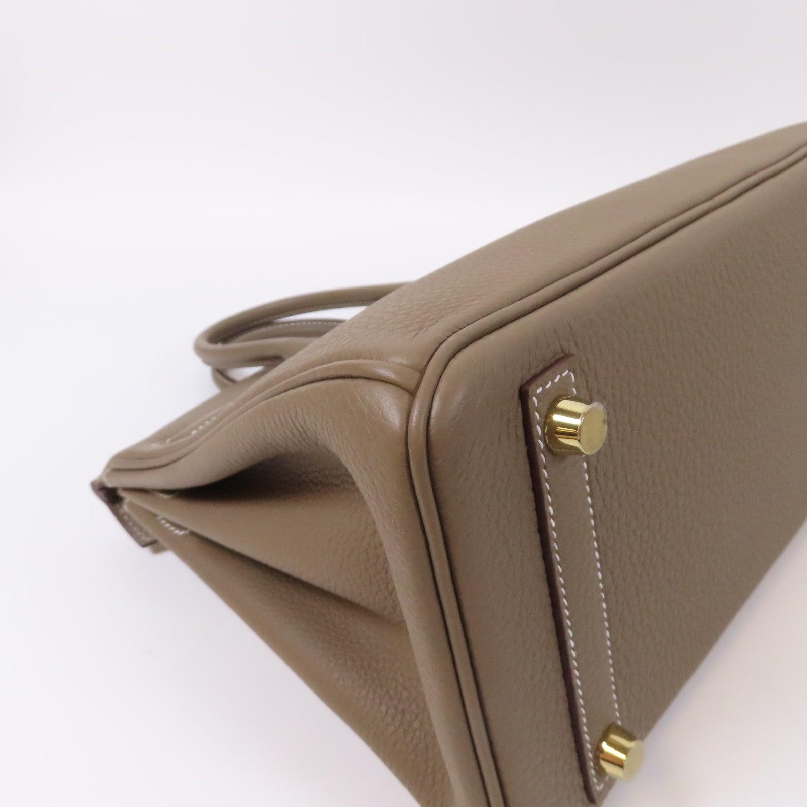HERMES Togo皮革Birkin 25金扣手挽袋灰色