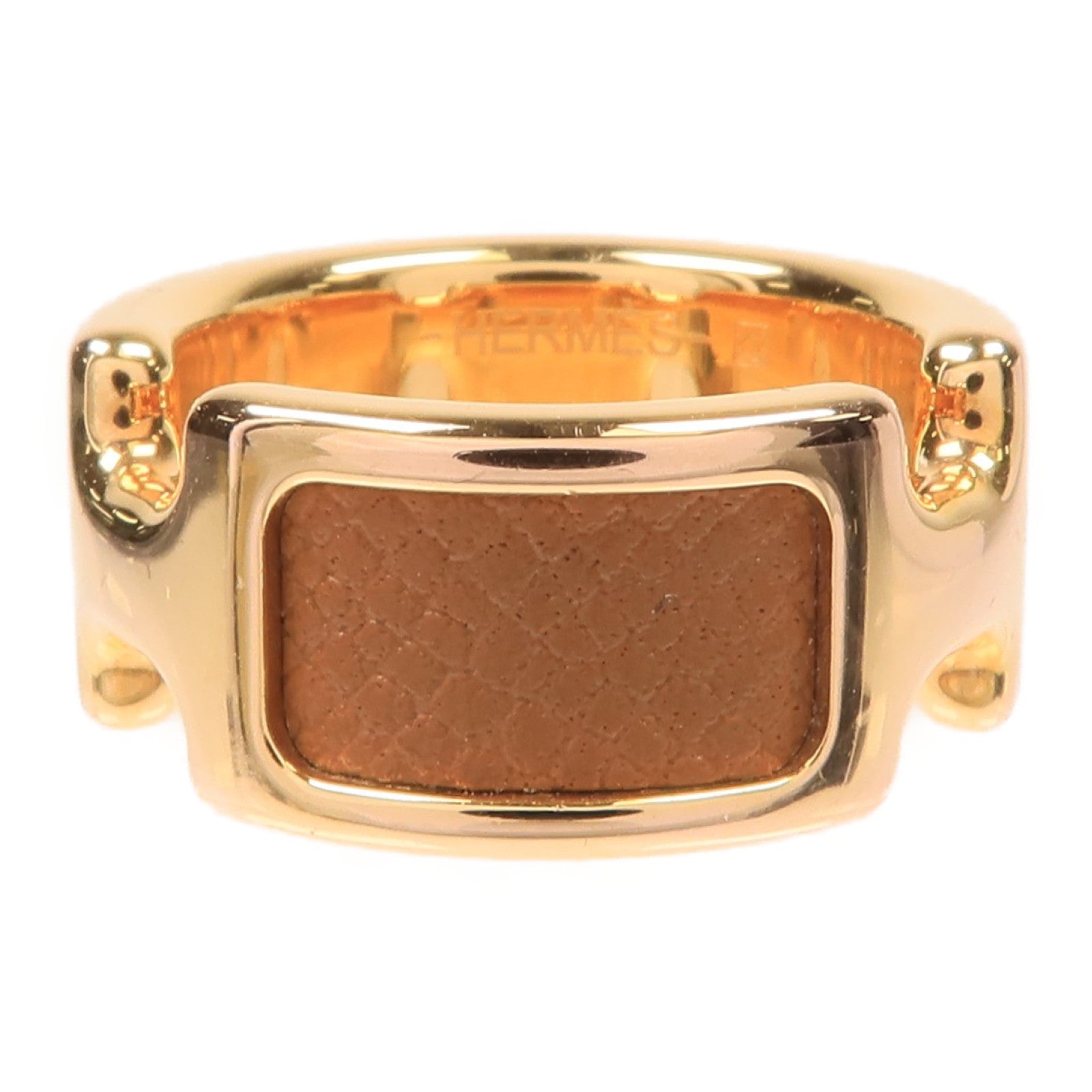 HERMES Swift皮革Olympe Ring戒指Hermes#XS/US#5 Gold