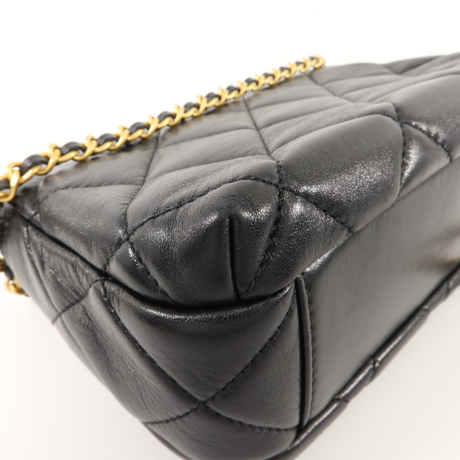 CHANEL 羊皮皮革Pearl Chain Mini Flap Bag鏈帶肩背袋