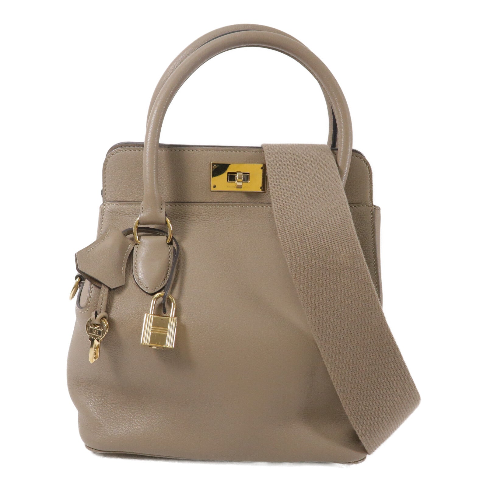 HERMES Evercolor皮革Tool Box 20手挽肩背兩用袋Gris Asphalte