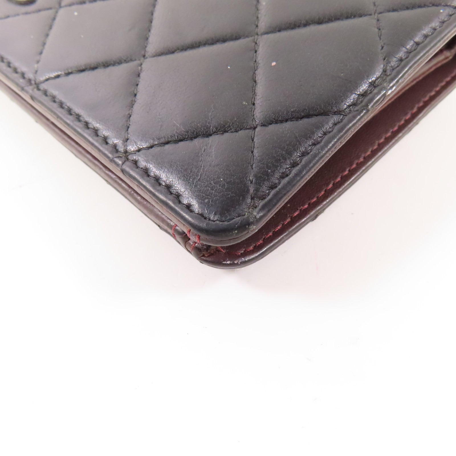 CHANEL 羊皮皮革Long Wallet銀扣長錢包