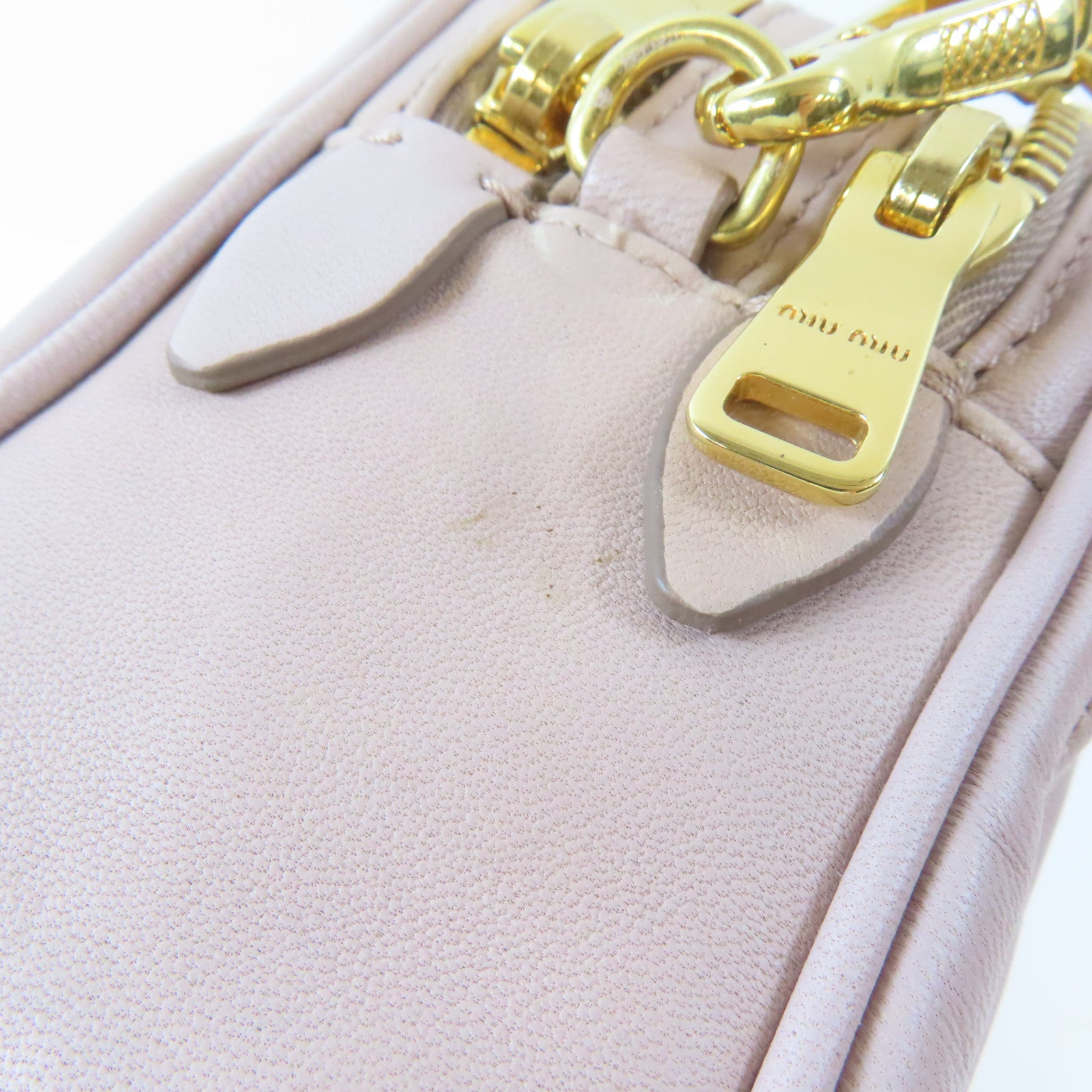 Miu Miu 羊皮皮革Shoulder Bag金扣肩背袋淺褐色