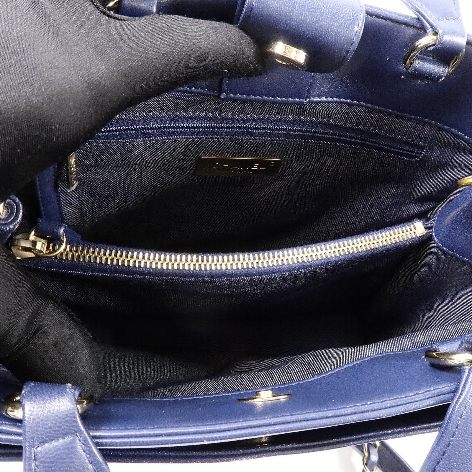 CHANEL 牛皮皮革2 Way Shoulder鏈帶手挽肩背兩用袋