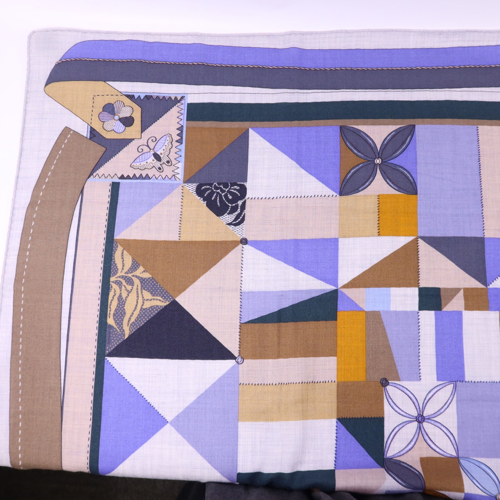 HERMES 絲質/羊絨Scarf 140X140絲巾