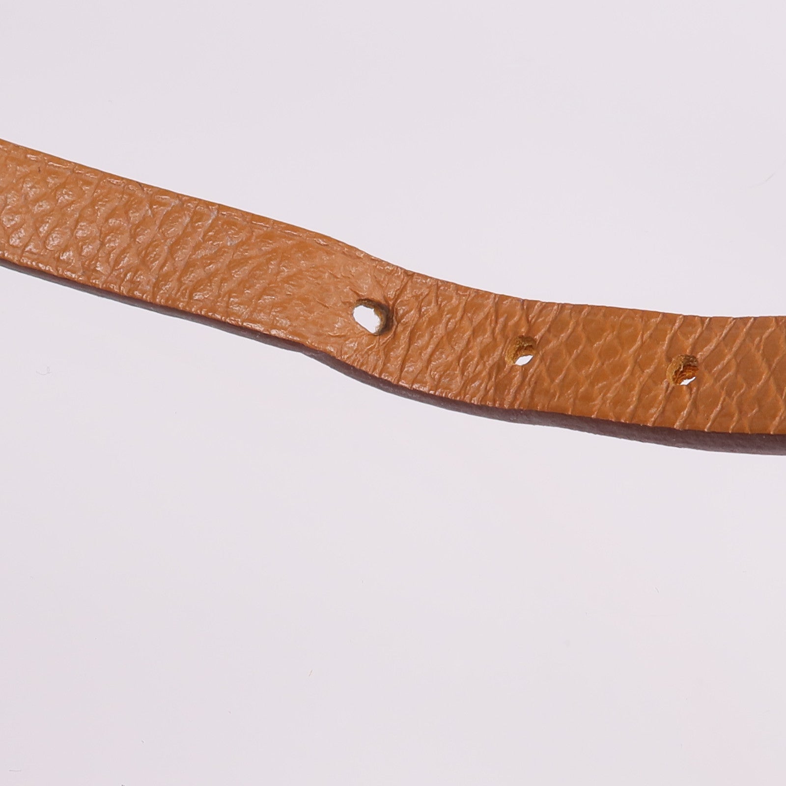 HERMES Swift皮革Behapi Double Tour Bracelet銀扣手帶Orange/Gold