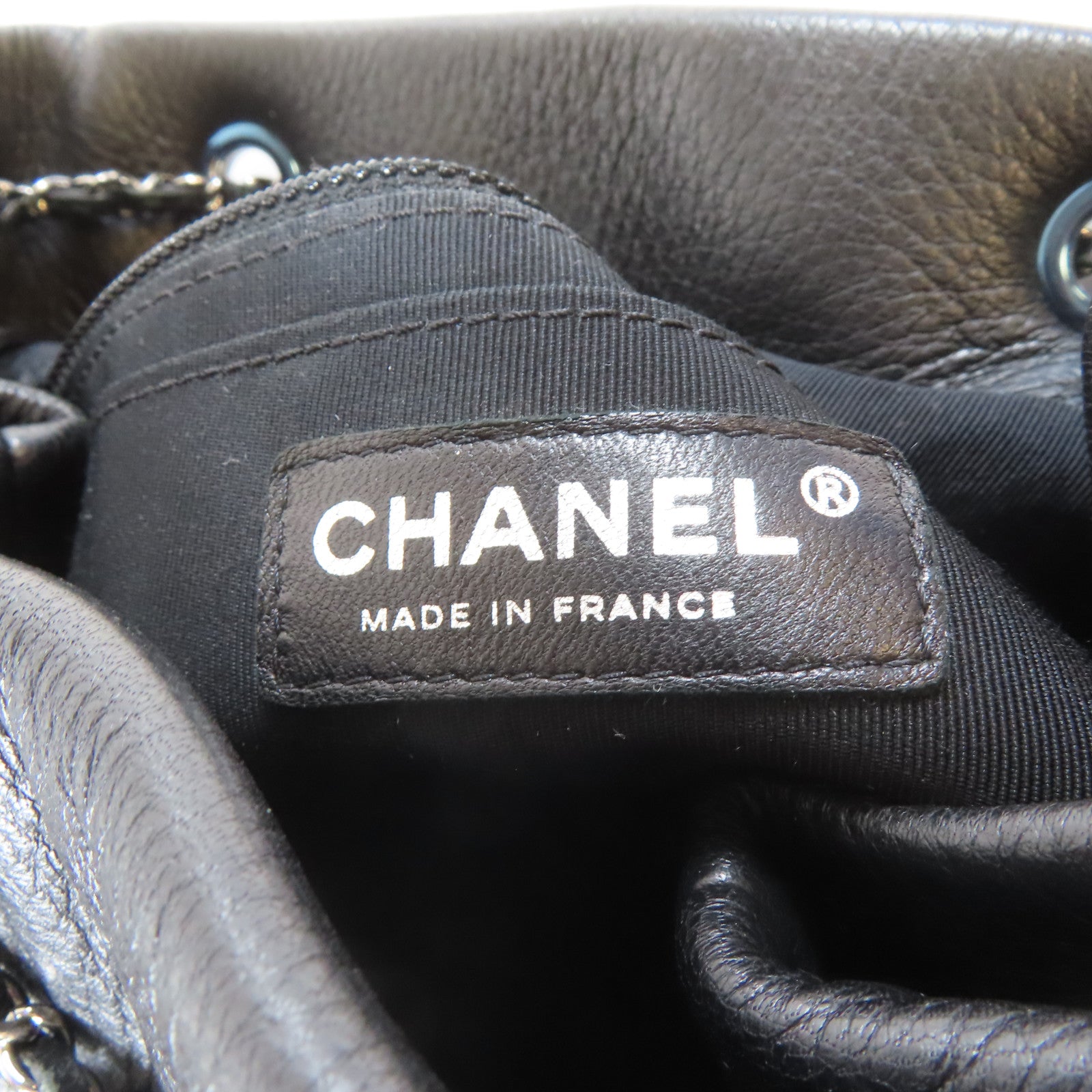 CHANEL 【激減優惠】斜紋牛皮皮革Chain Shoulder銀扣手挽肩背兩用袋黑色